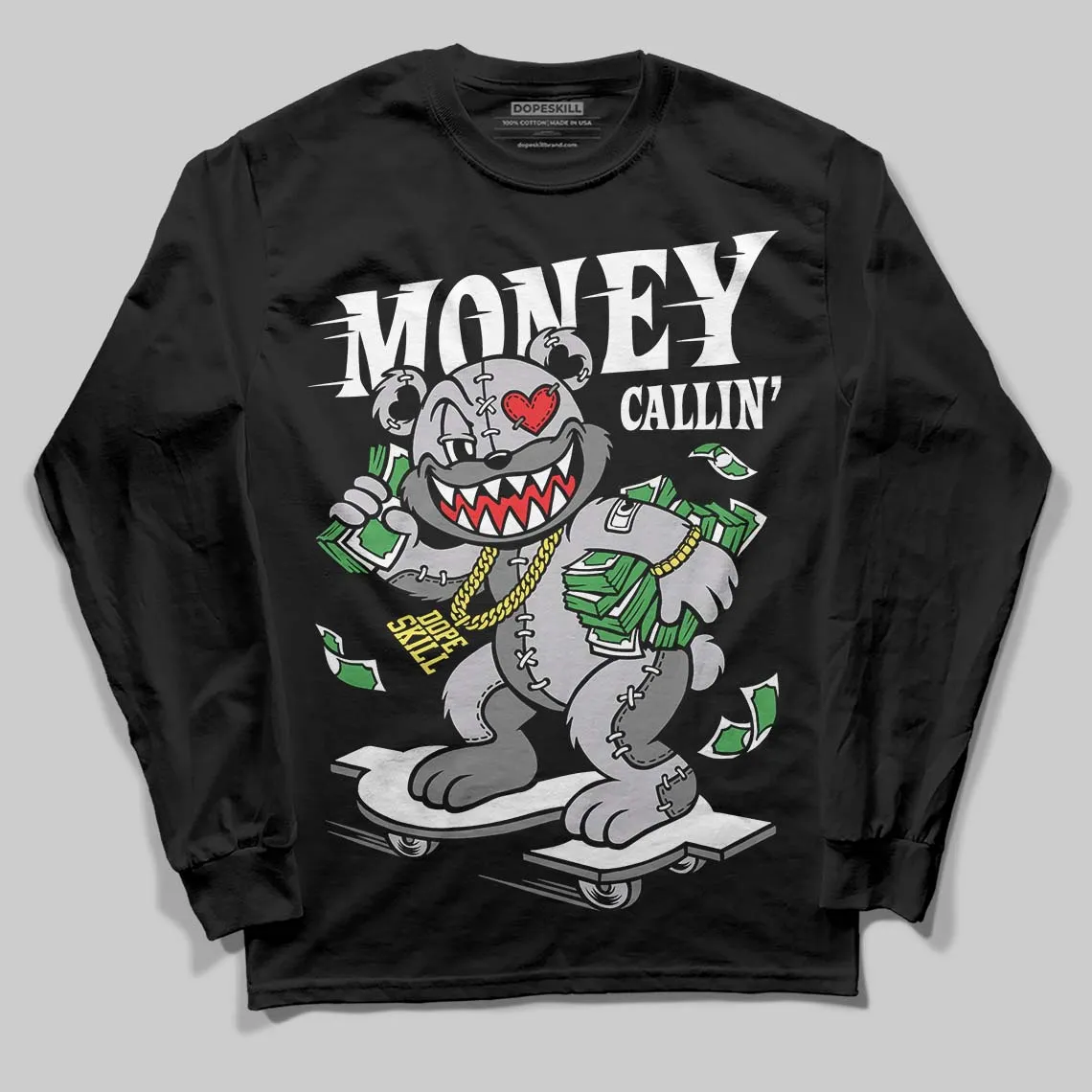 Grey Collection DopeSkill Long Sleeve T-Shirt Money Callin' Graphic sold by DopeSkill product image thumbnail 2