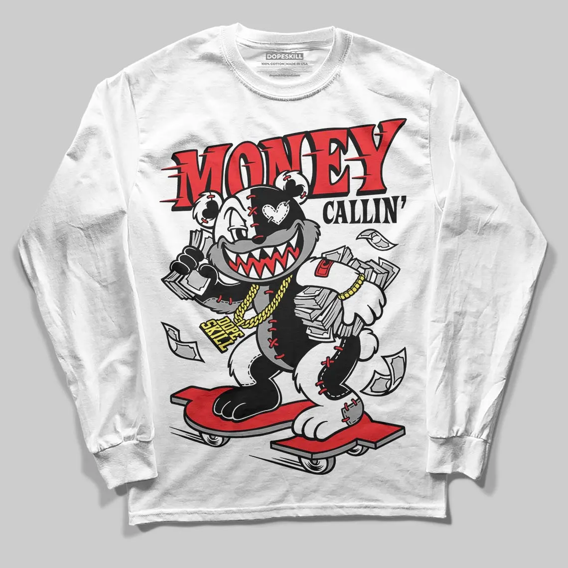 Black and White Collection DopeSkill Long Sleeve T-Shirt Money Callin' Graphic sold by DopeSkill product image thumbnail 2