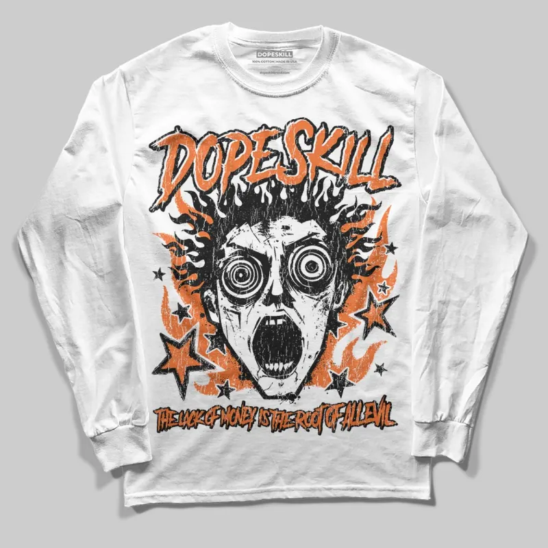 Orange Black White DopeSkill Long Sleeve T-Shirt Root of Evil Graphic sold by DopeSkill