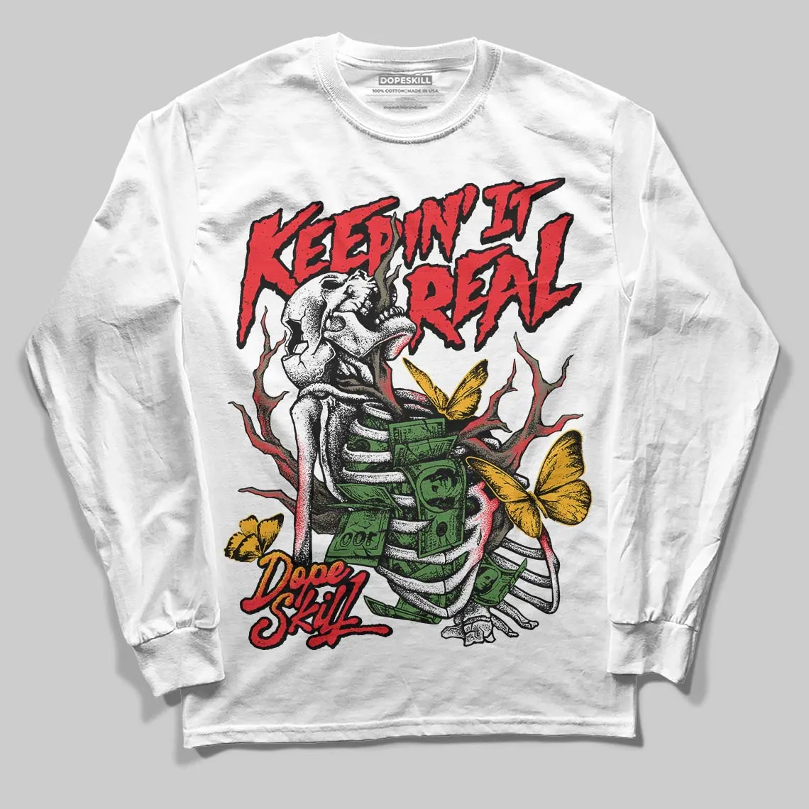 Red Collection DopeSkill Long Sleeve T-Shirt Keepin' It Real Graphic sold by DopeSkill product image thumbnail 2