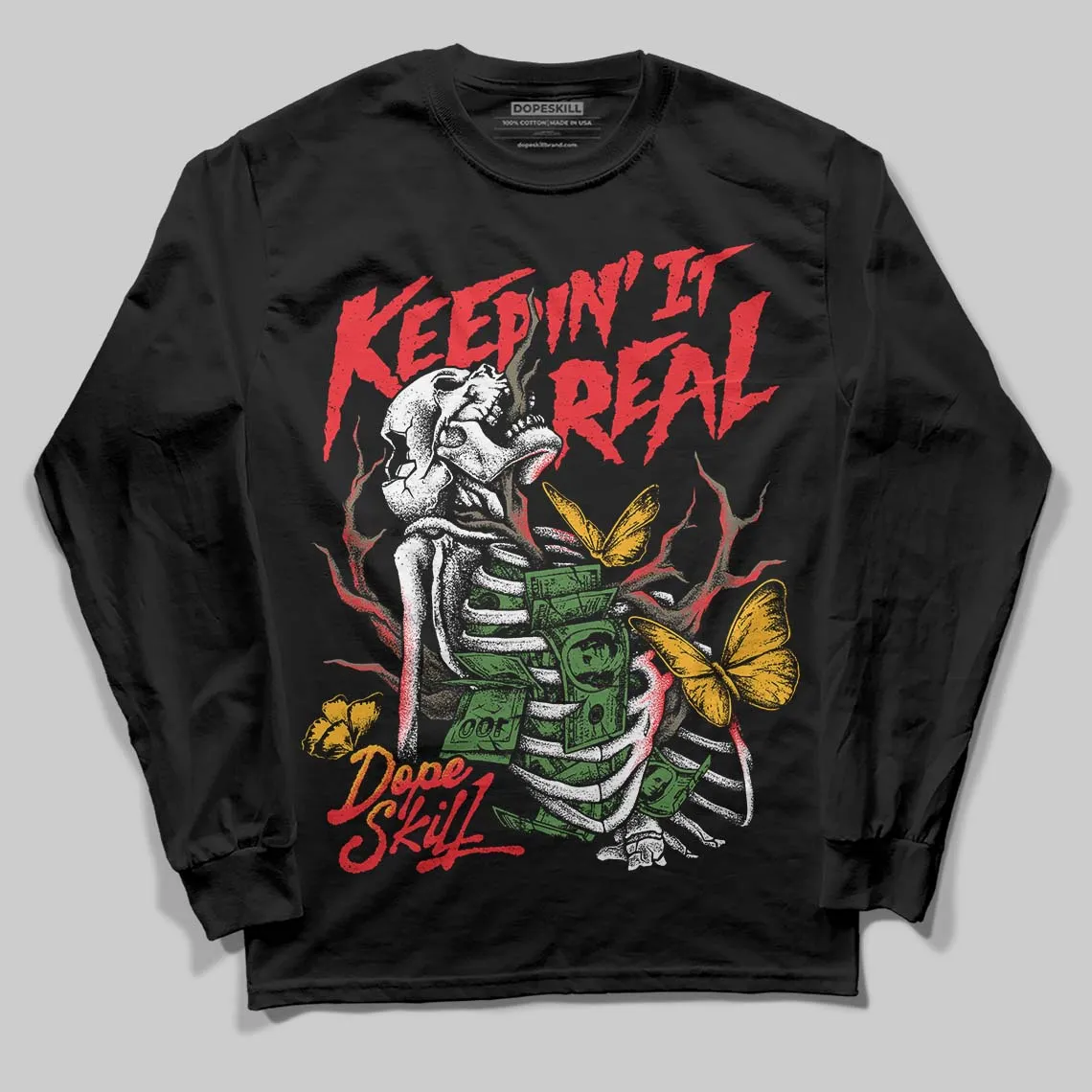 Red Collection DopeSkill Long Sleeve T-Shirt Keepin' It Real Graphic sold by DopeSkill
