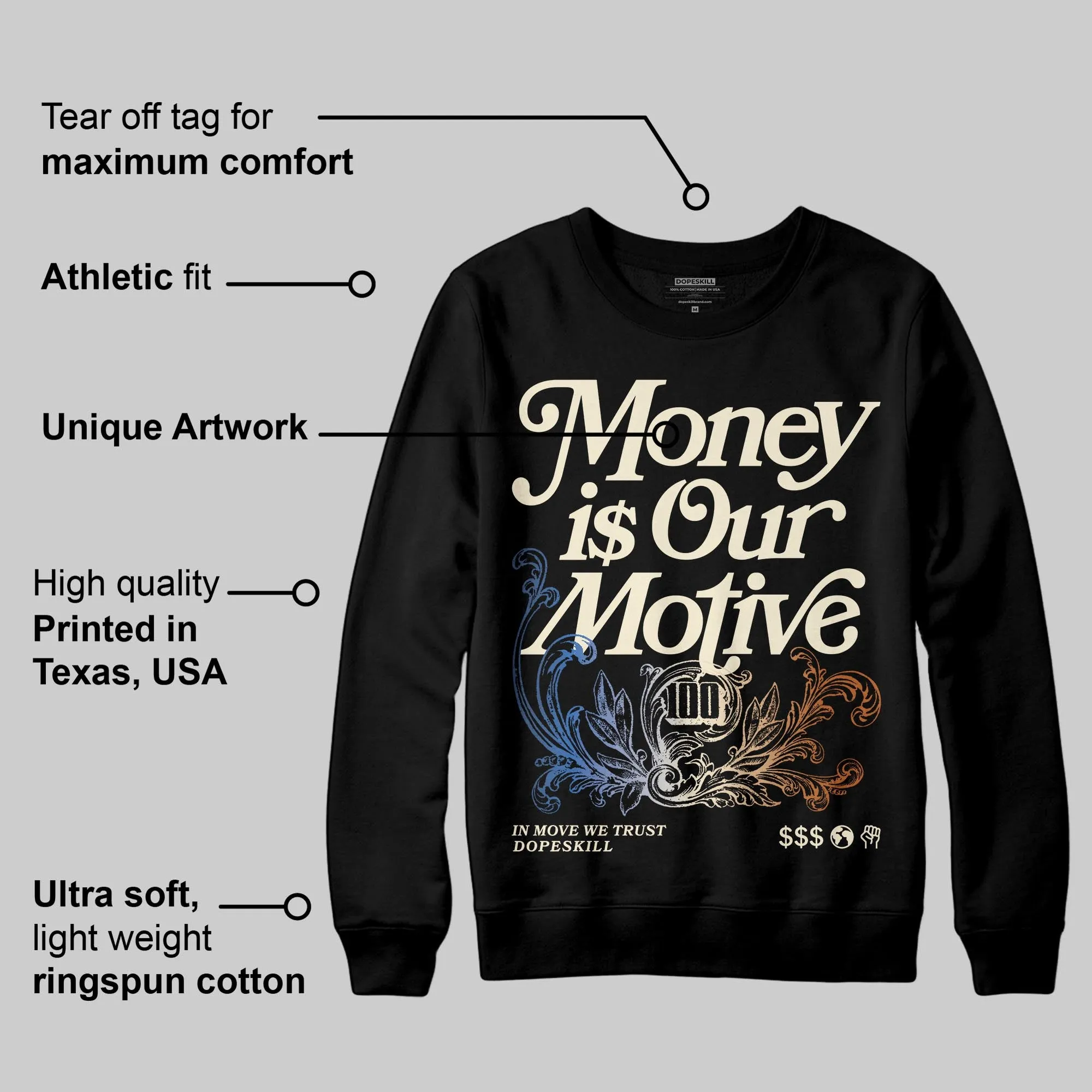 Infinite Archive x 17s DopeSkill Sweatshirt Money Is Our Motive Typo Graphic sold by DopeSkill product image thumbnail 3