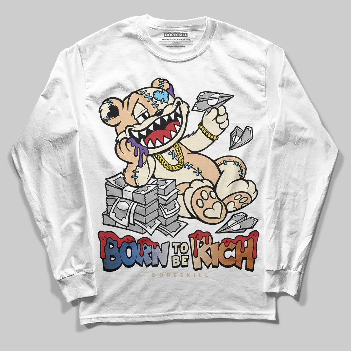 Infinite Archive x 17s DopeSkill Long Sleeve T-Shirt Born To Be Rich Graphic sold by DopeSkill product image thumbnail 2