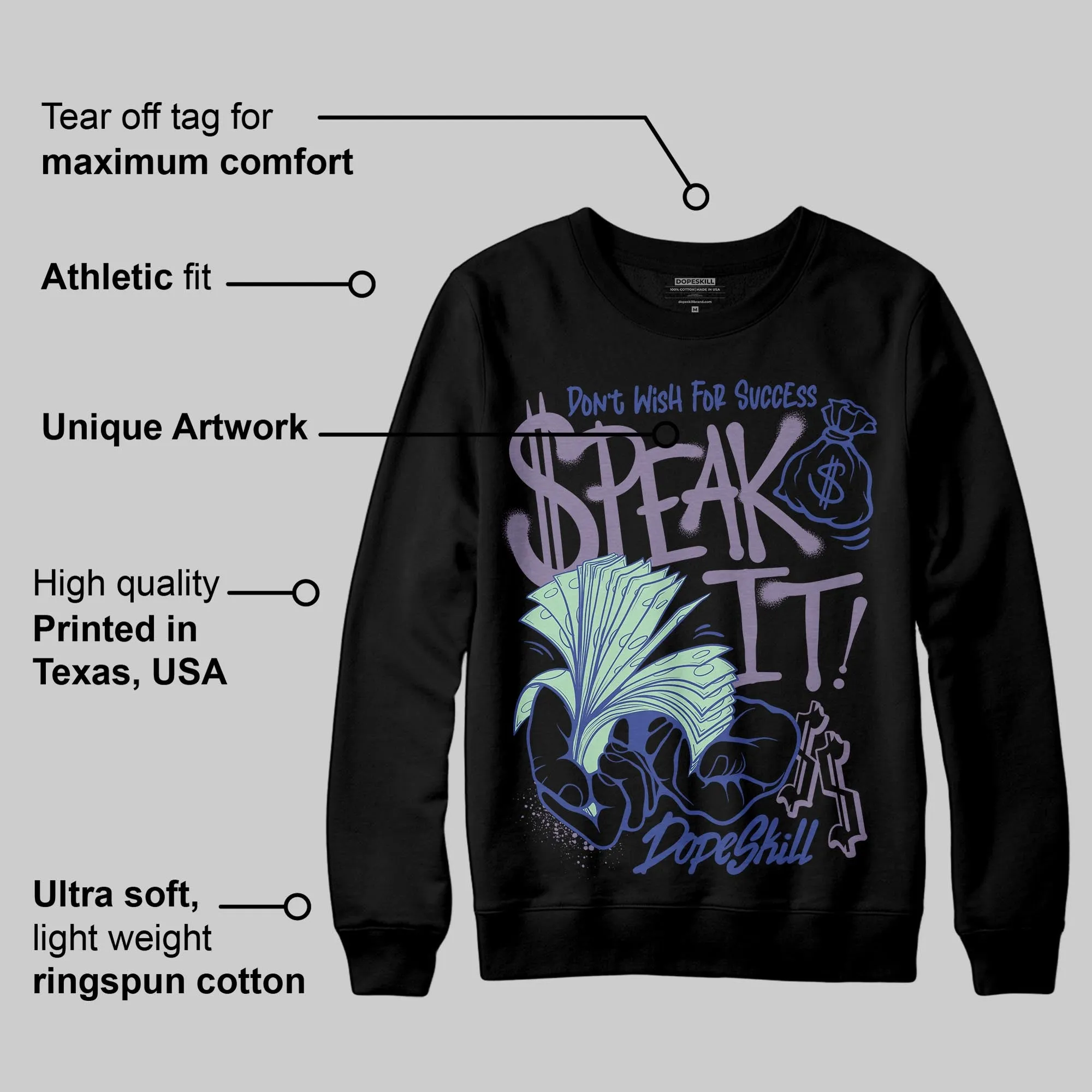 Voodoo Alternate 1s DopeSkill Sweatshirt Speak It Graphic sold by DopeSkill product image thumbnail 3