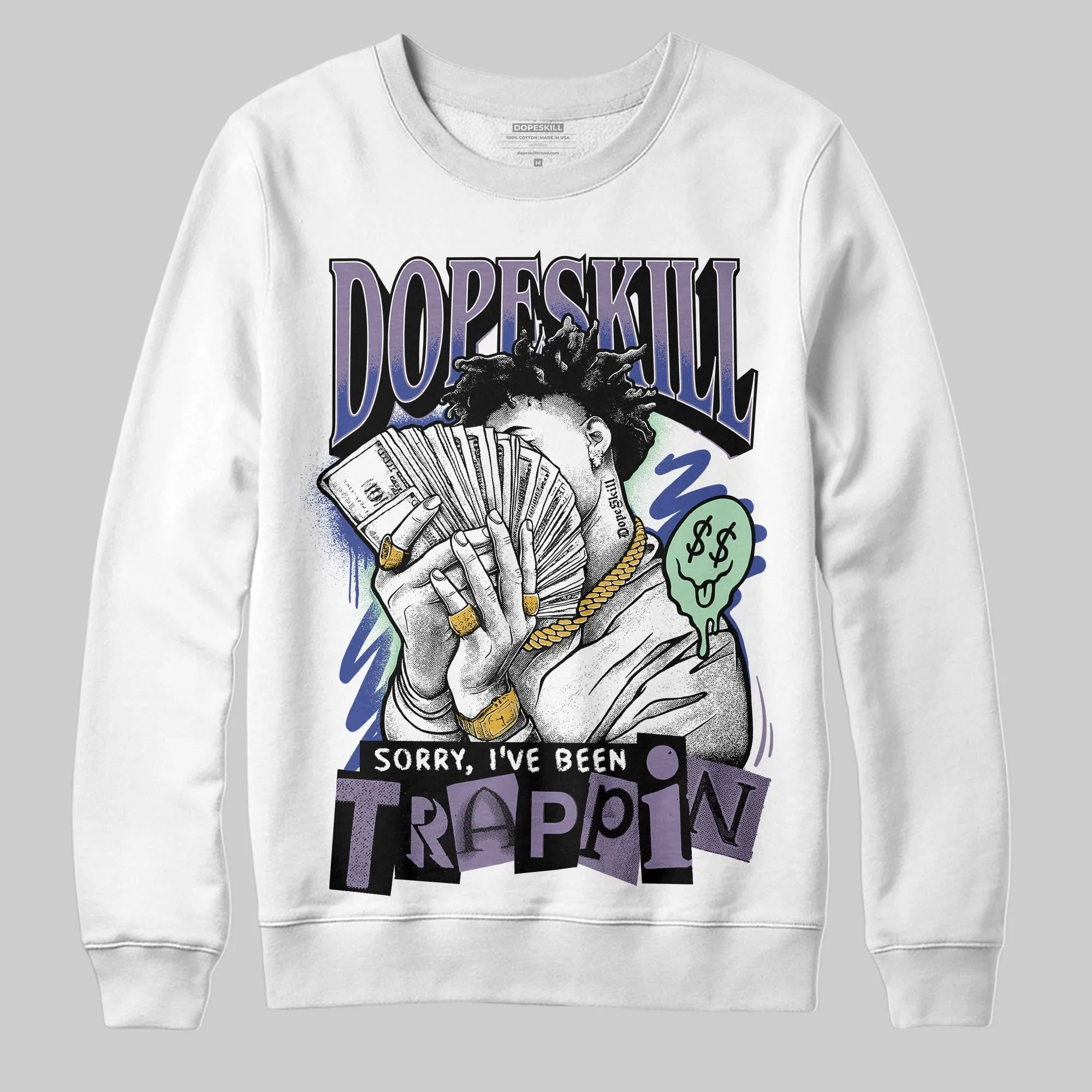Voodoo Alternate 1s DopeSkill Sweatshirt Sorry I've Been Trappin Graphic sold by DopeSkill product image thumbnail 2
