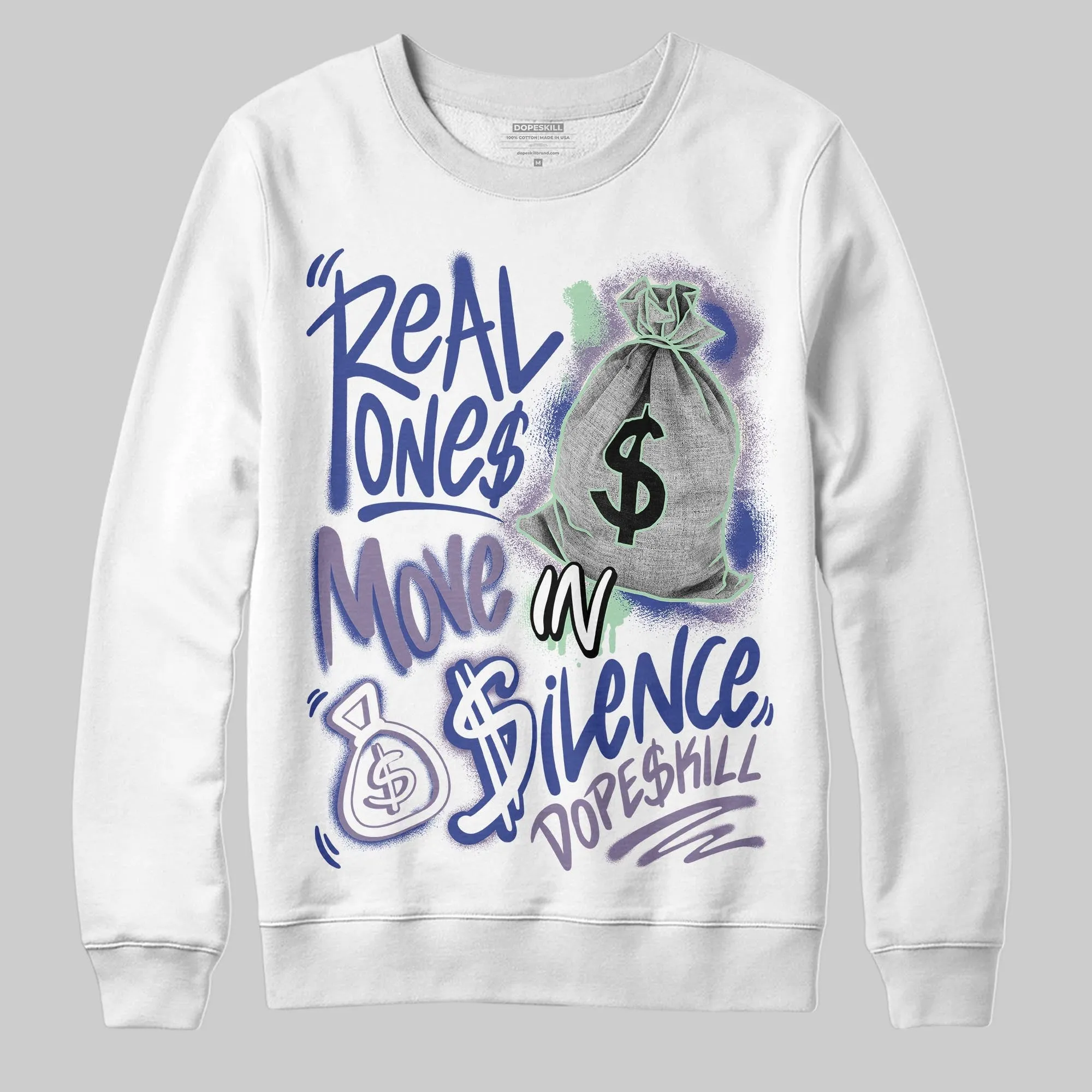 Voodoo Alternate 1s DopeSkill Sweatshirt Real Ones Move In Silence Graphic sold by DopeSkill product image thumbnail 2