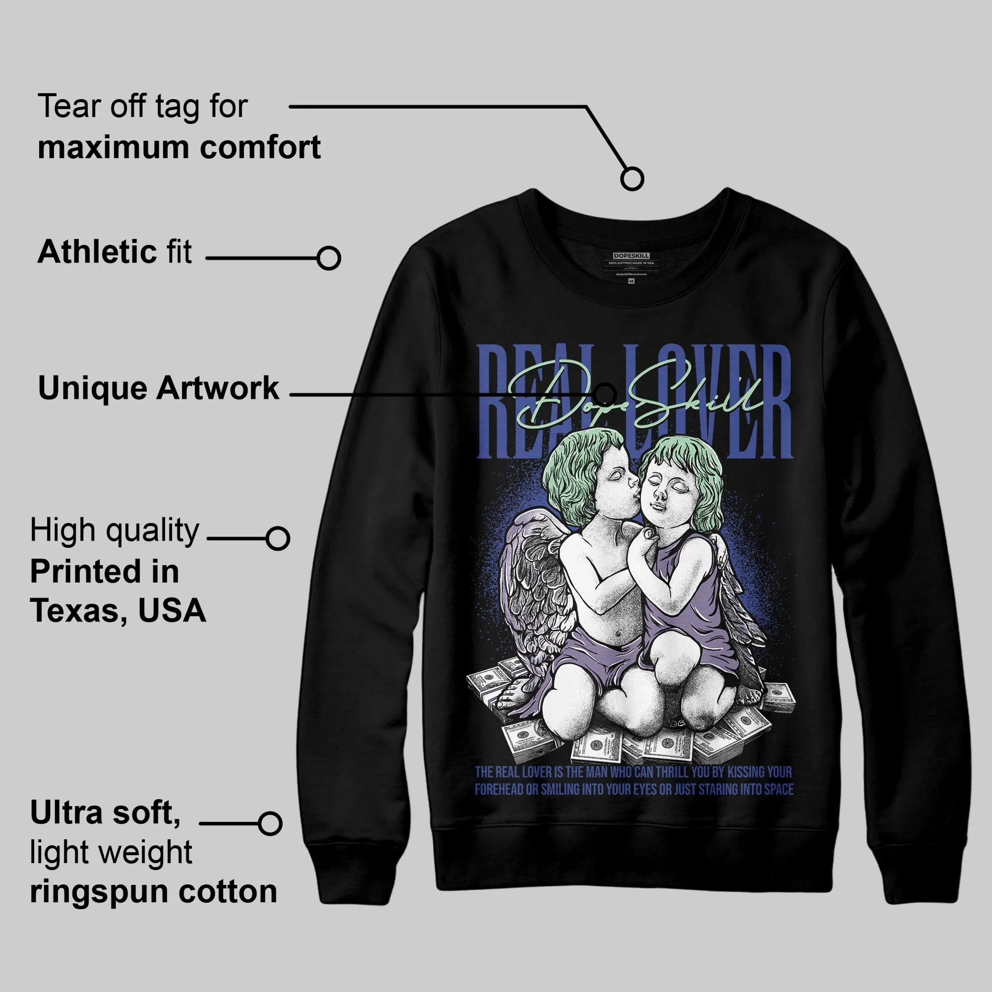 Voodoo Alternate 1s DopeSkill Sweatshirt Real Lover Graphic sold by DopeSkill product image thumbnail 3