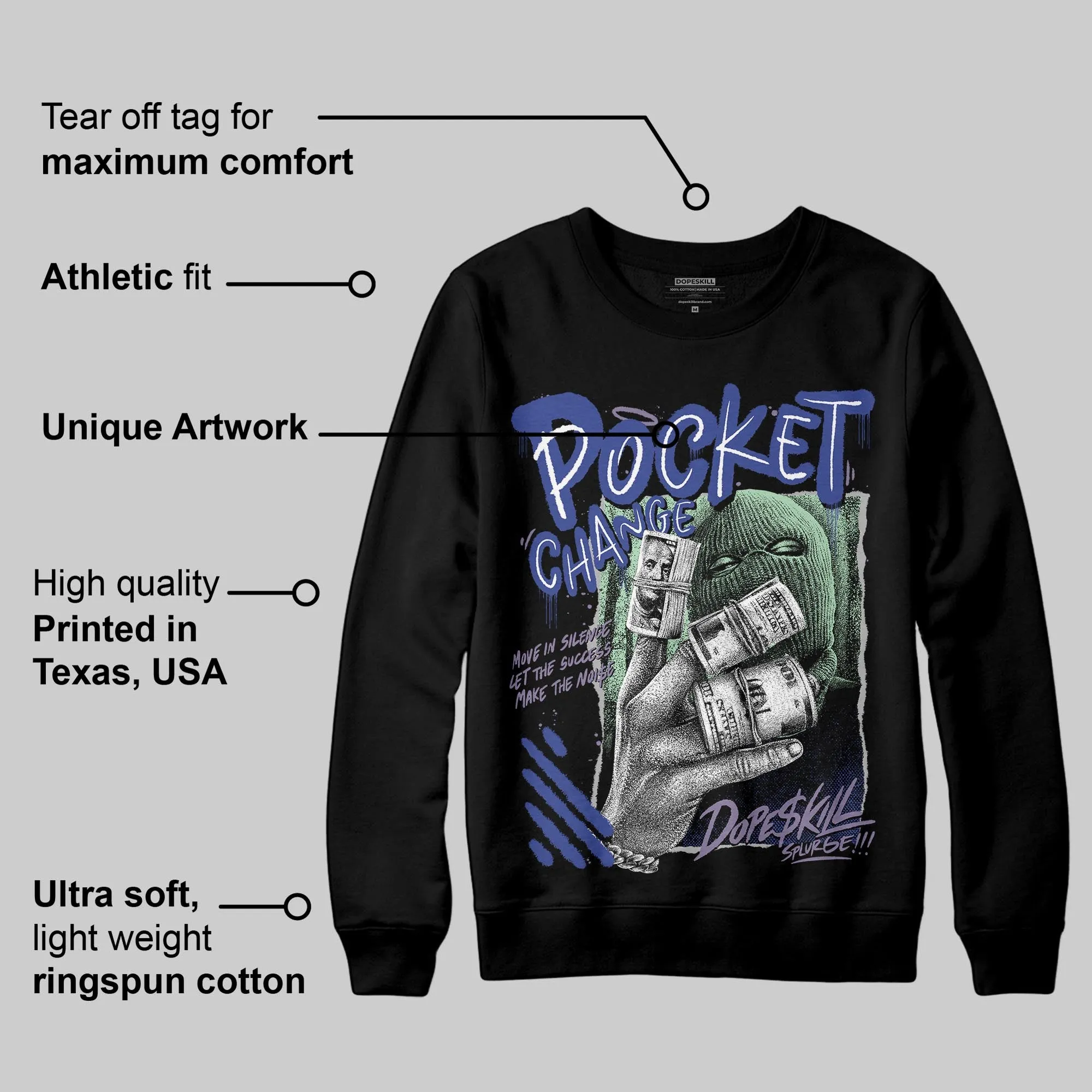 Voodoo Alternate 1s DopeSkill Sweatshirt Pocket Change Graphic sold by DopeSkill product image thumbnail 3