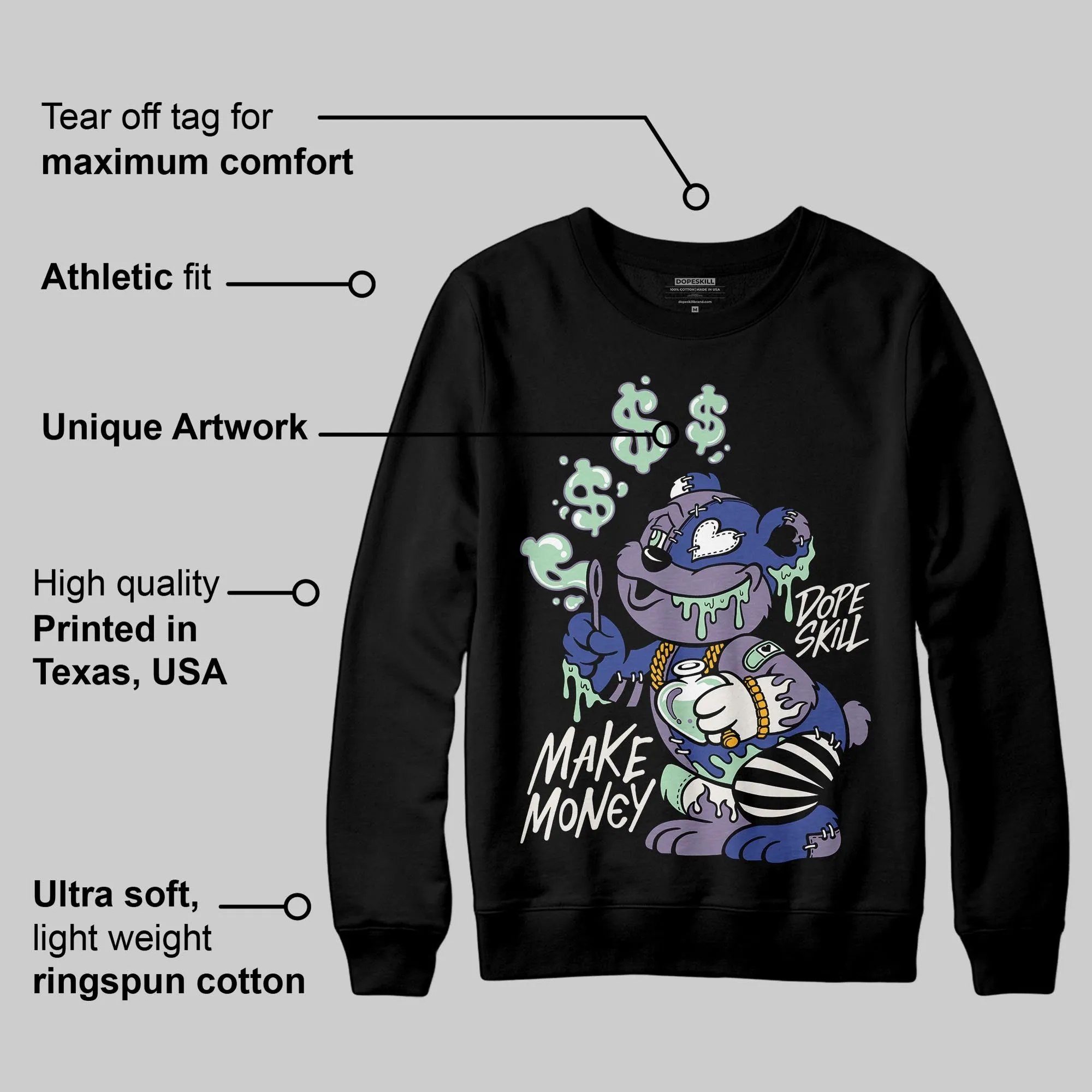 Voodoo Alternate 1s DopeSkill Sweatshirt Make Money Graphic sold by DopeSkill product image thumbnail 3