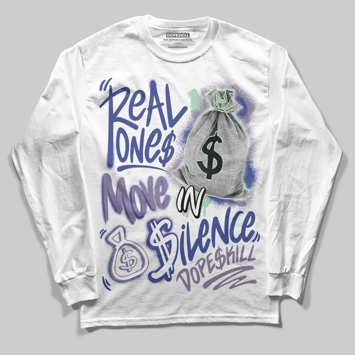 Voodoo Alternate 1s DopeSkill Long Sleeve T-Shirt Real Ones Move In Silence Graphic sold by DopeSkill product image thumbnail 2