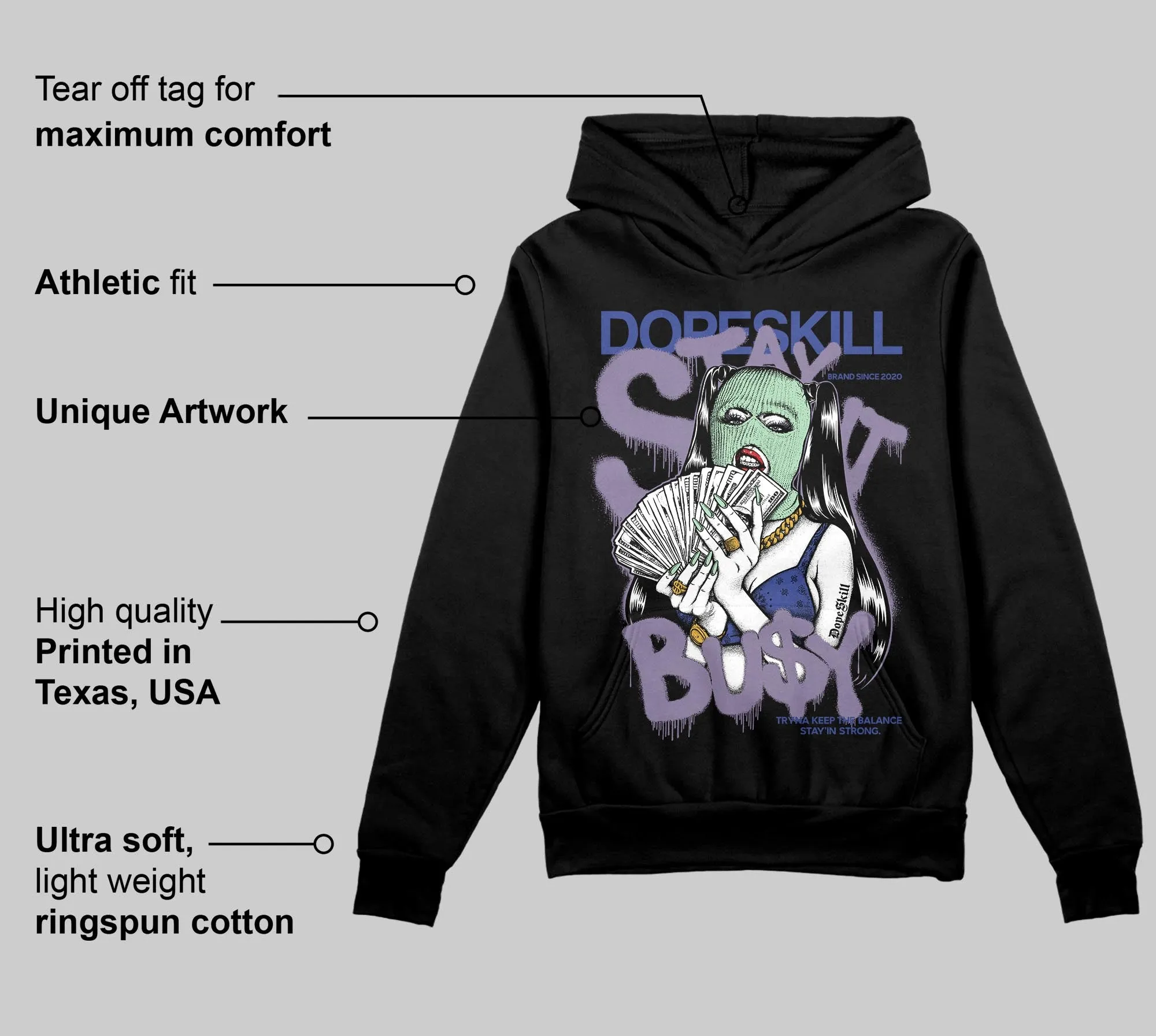 Voodoo Alternate 1s DopeSkill Hoodie Sweatshirt Stay It Busy Graphic sold by DopeSkill product image thumbnail 3