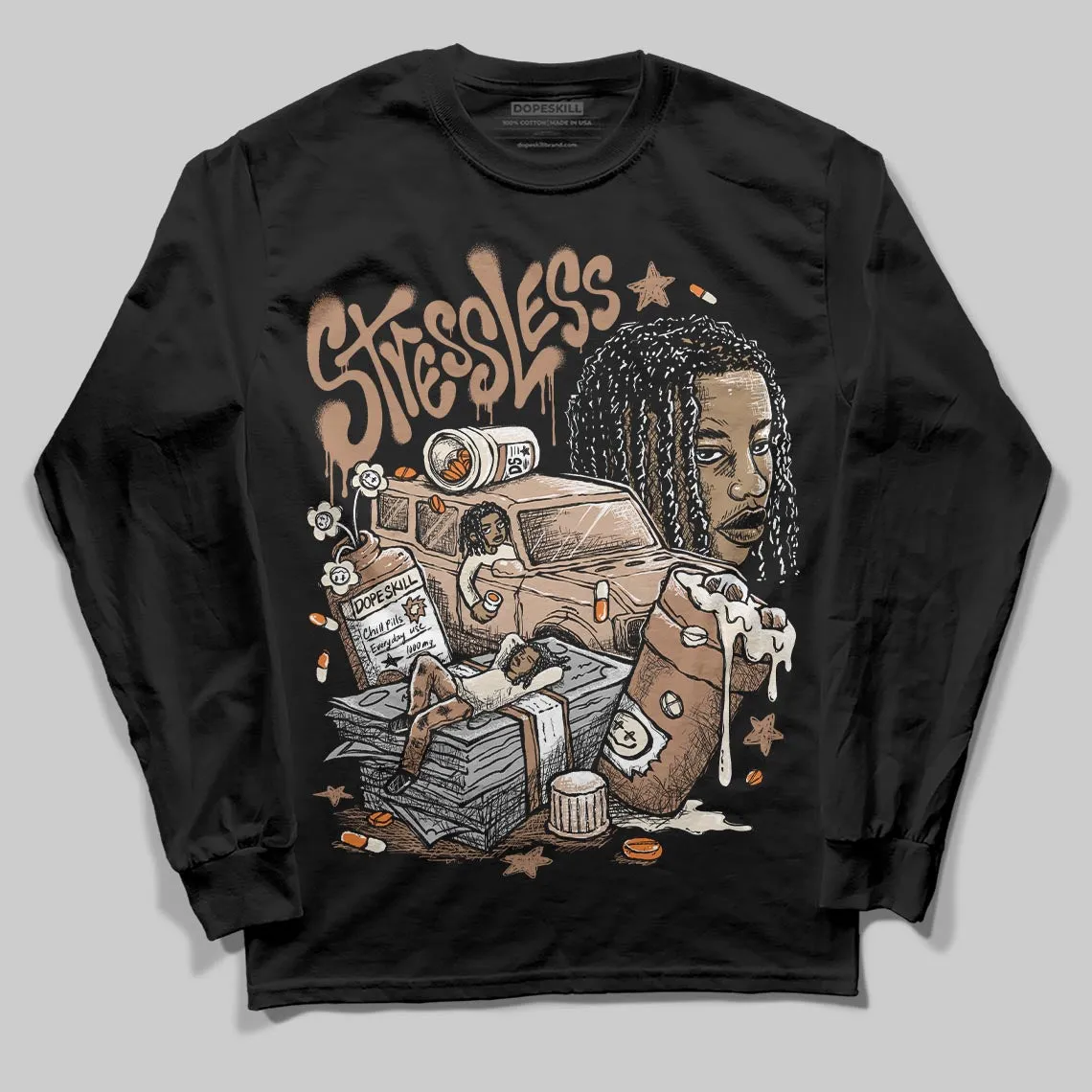 Cozy Girl 4s DopeSkill Long Sleeve T-Shirt Stressless Graphic sold by DopeSkill product image thumbnail 2