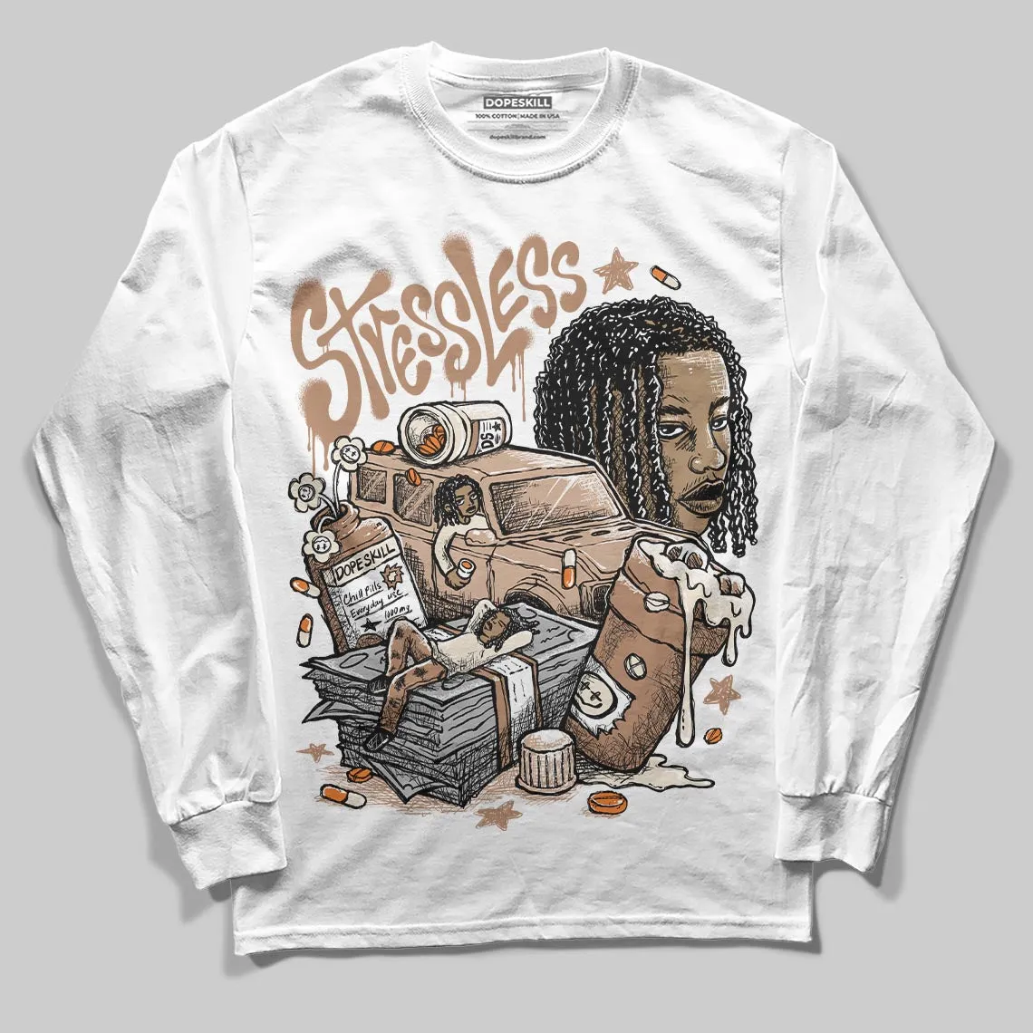 Cozy Girl 4s DopeSkill Long Sleeve T-Shirt Stressless Graphic sold by DopeSkill