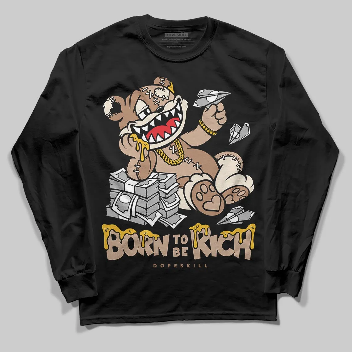 Cozy Girl 4s DopeSkill Long Sleeve T-Shirt Born To Be Rich Graphic sold by DopeSkill product image thumbnail 2