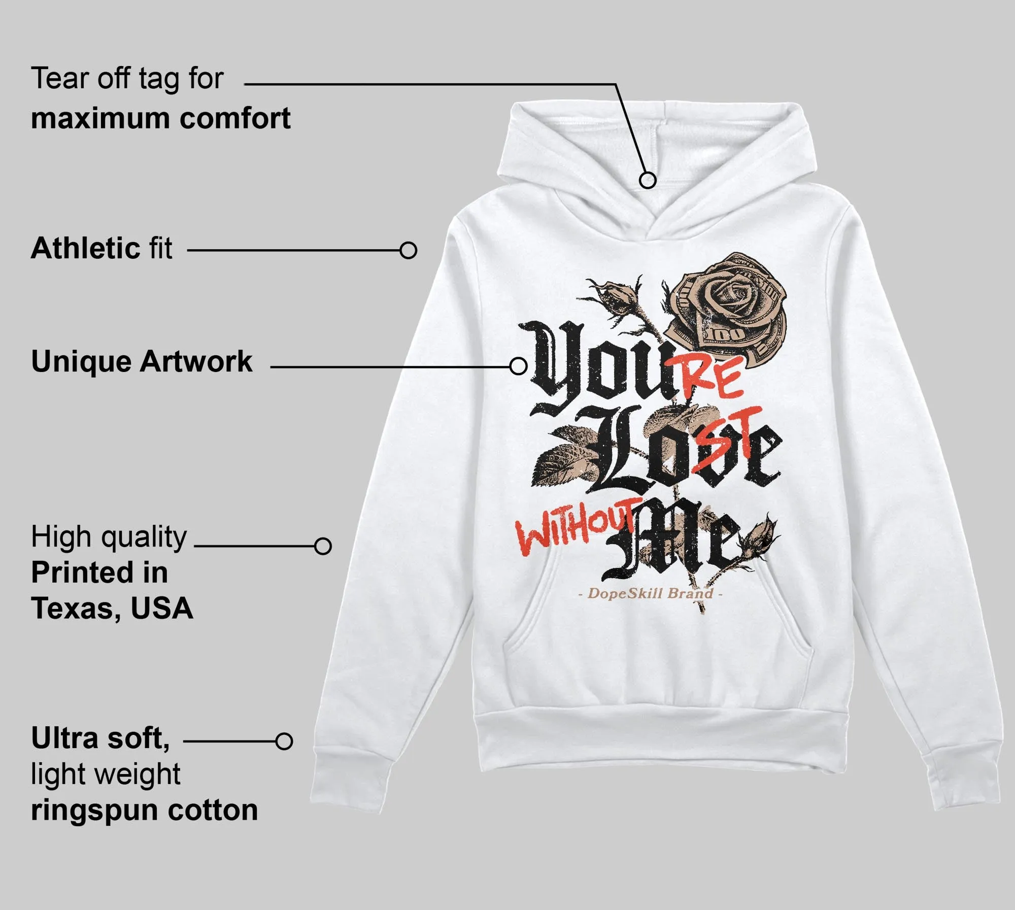 Cozy Girl 4s DopeSkill Hoodie Sweatshirt You’re Lost Without Me Graphic sold by DopeSkill product image thumbnail 3