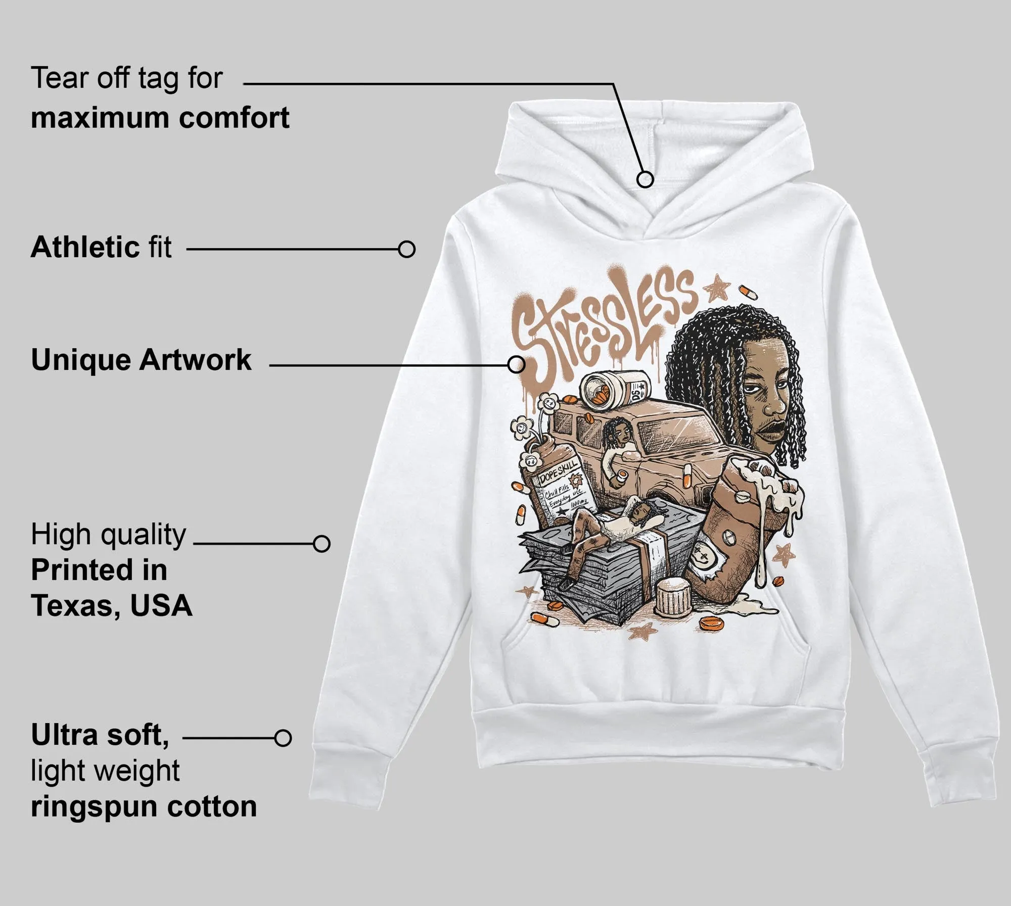 Cozy Girl 4s DopeSkill Hoodie Sweatshirt Stressless Graphic sold by DopeSkill product image thumbnail 3