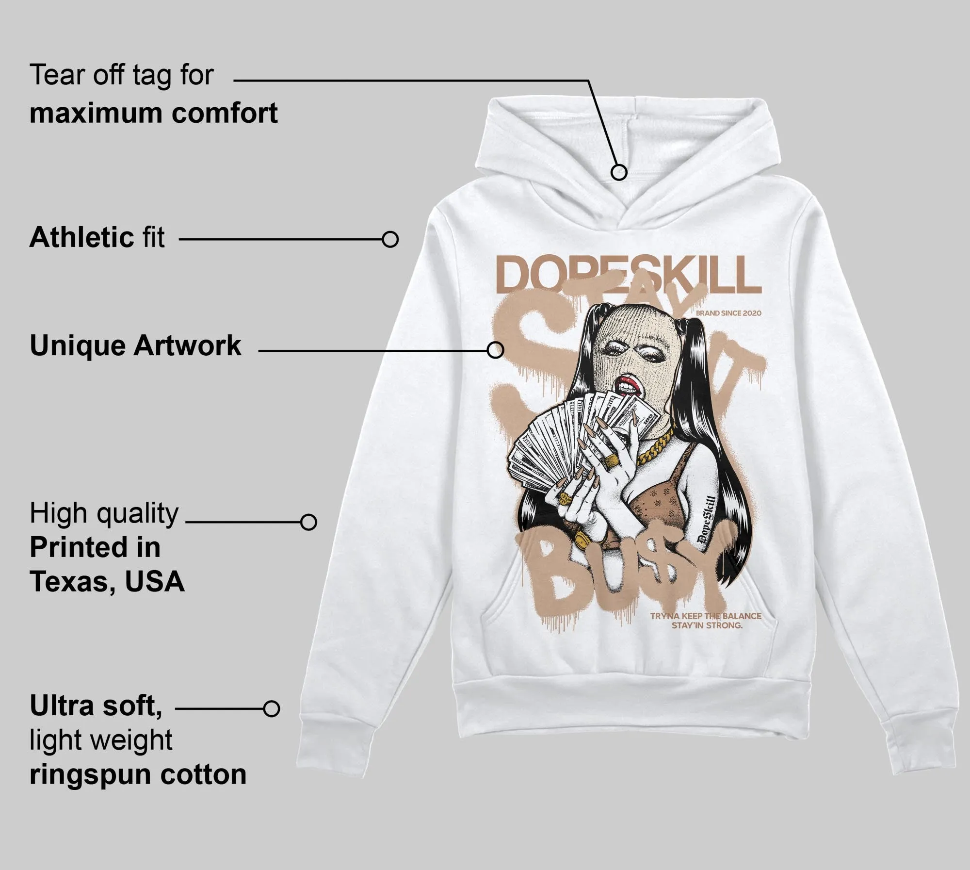 Cozy Girl 4s DopeSkill Hoodie Sweatshirt Stay It Busy Graphic sold by DopeSkill product image thumbnail 3