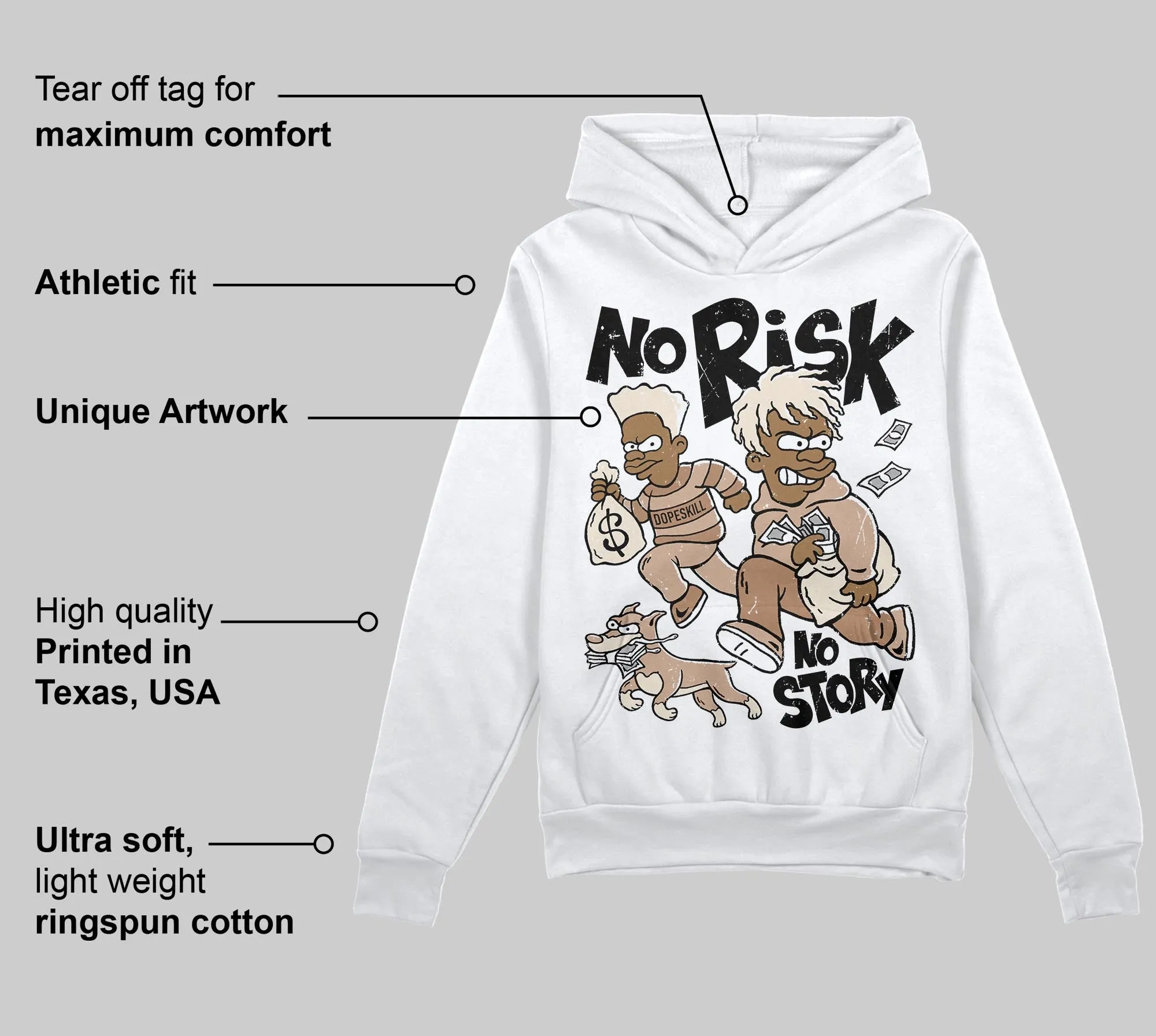 Cozy Girl 4s DopeSkill Hoodie Sweatshirt No Risk No Story Graphic sold by DopeSkill product image thumbnail 3