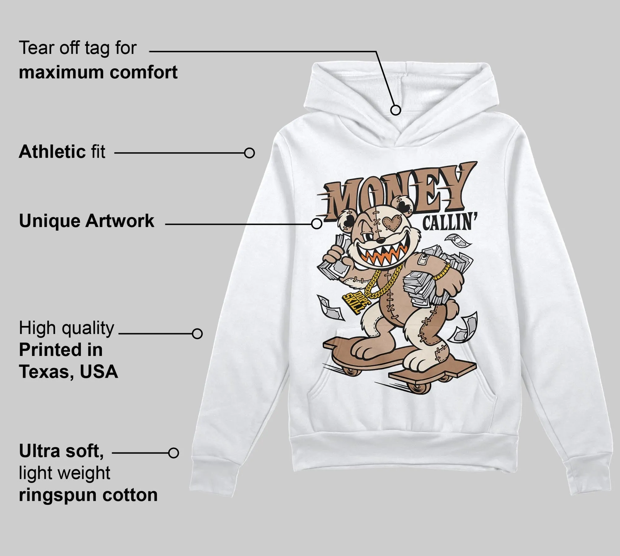 Cozy Girl 4s DopeSkill Hoodie Sweatshirt Money Callin' Graphic sold by DopeSkill product image thumbnail 3