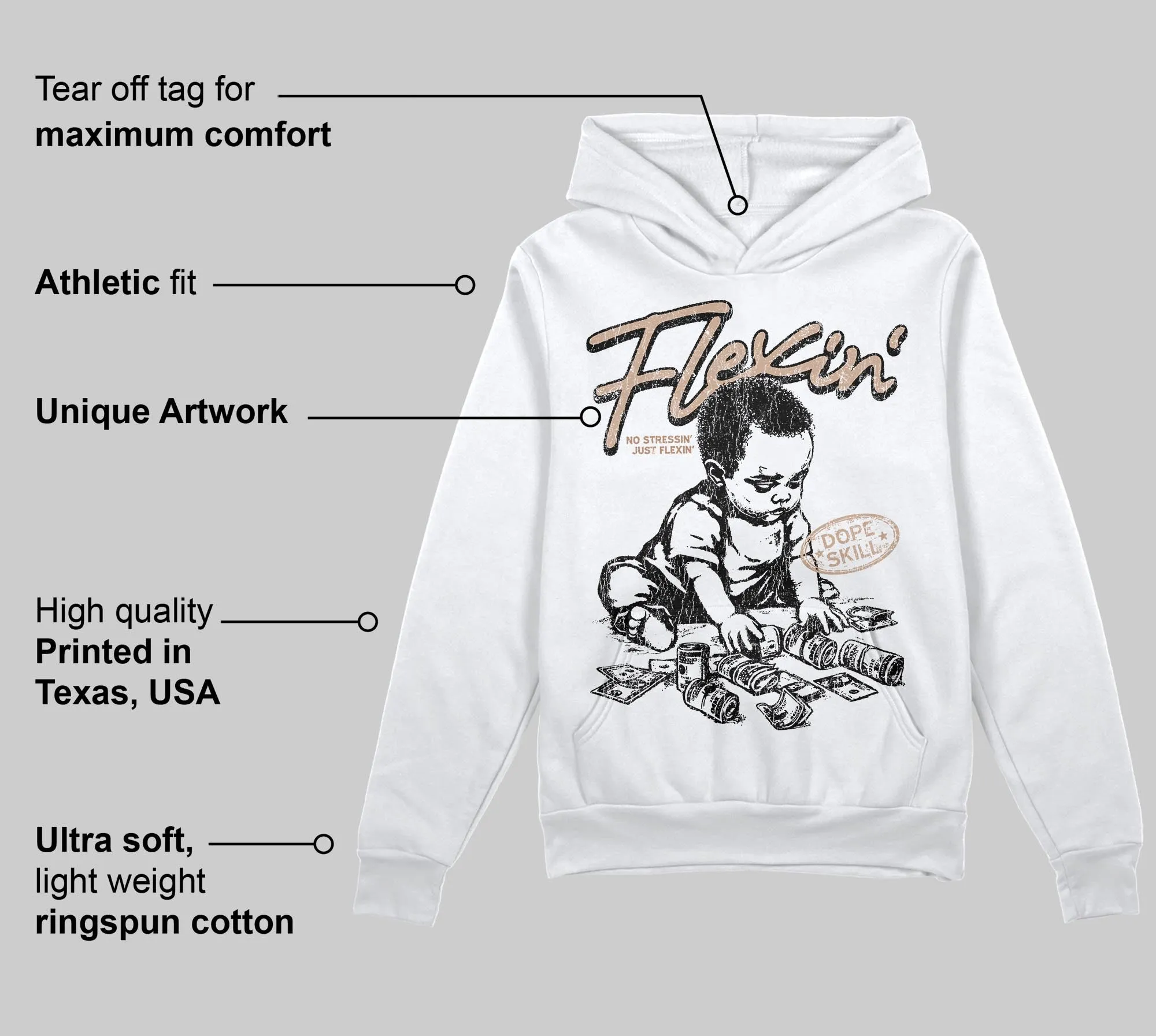 Cozy Girl 4s DopeSkill Hoodie Sweatshirt Flexin' Graphic sold by DopeSkill product image thumbnail 3