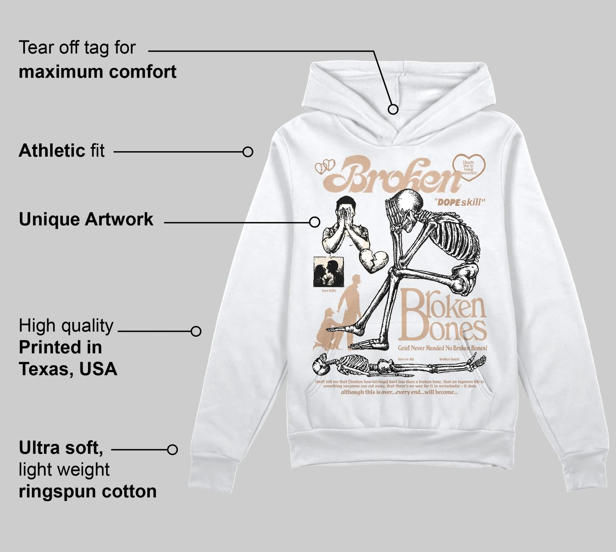 Cozy Girl 4s DopeSkill Hoodie Sweatshirt Broken Bones Graphic sold by DopeSkill product image thumbnail 3