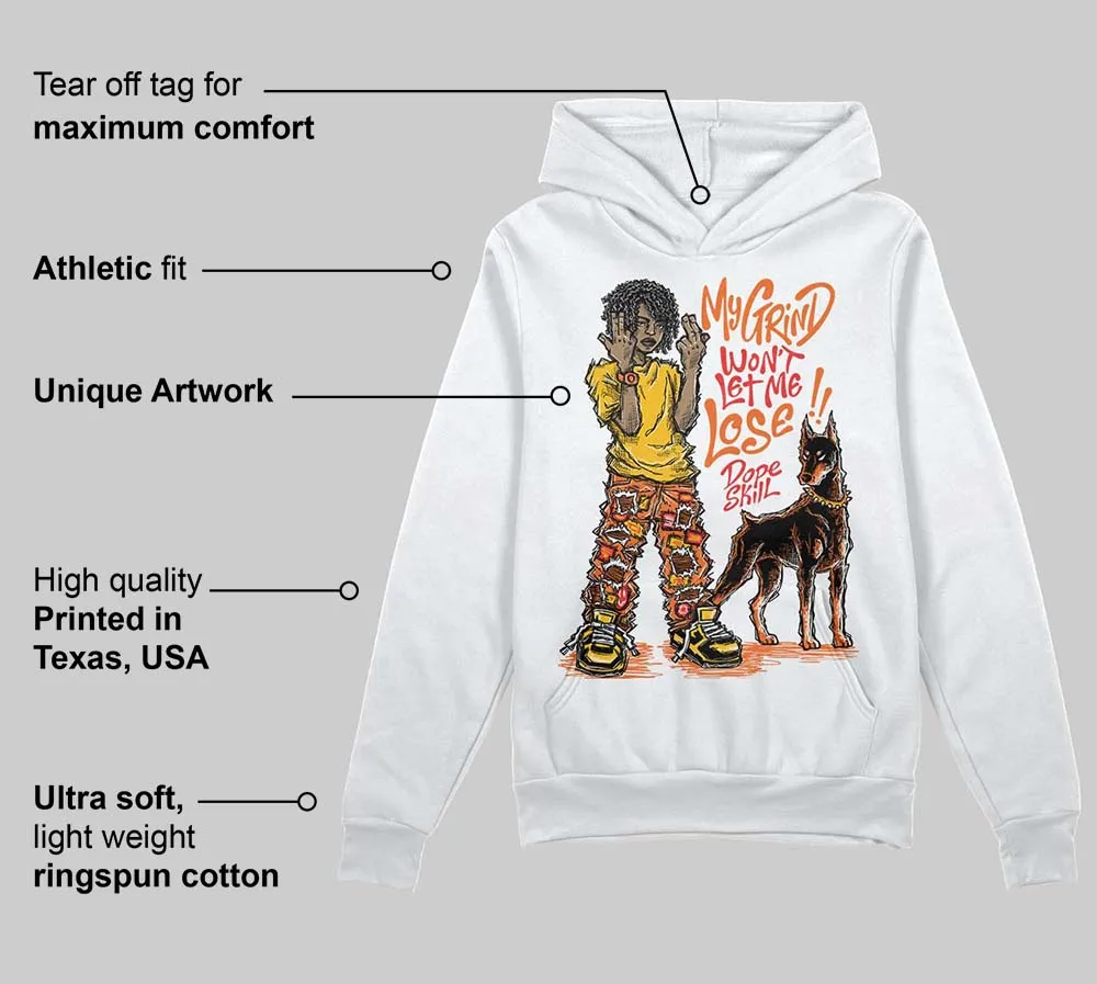 Orange Black White DopeSkill Hoodie Sweatshirt My Grind Won't Let Me Lose Graphic sold by DopeSkill product image thumbnail 3