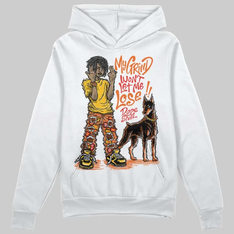 Orange Black White DopeSkill Hoodie Sweatshirt My Grind Won't Let Me Lose Graphic sold by DopeSkill
