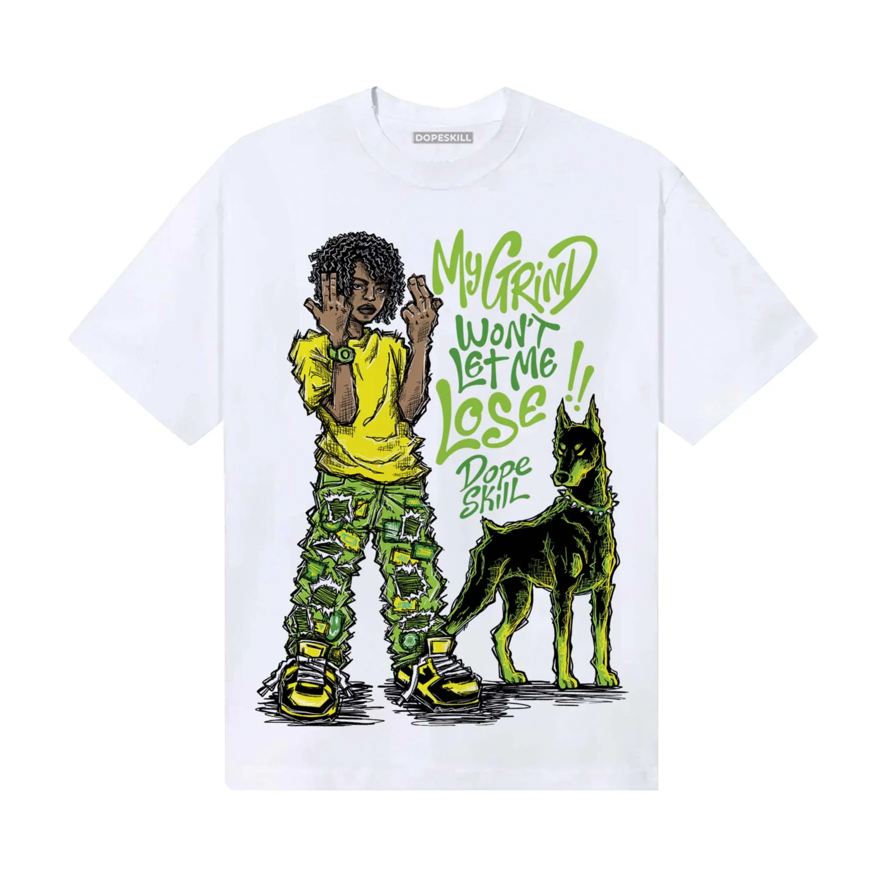 Neon Green Collection DopeSkill T-Shirt My Grind Won't Let Me Lose Graphic sold by DopeSkill product image thumbnail 2