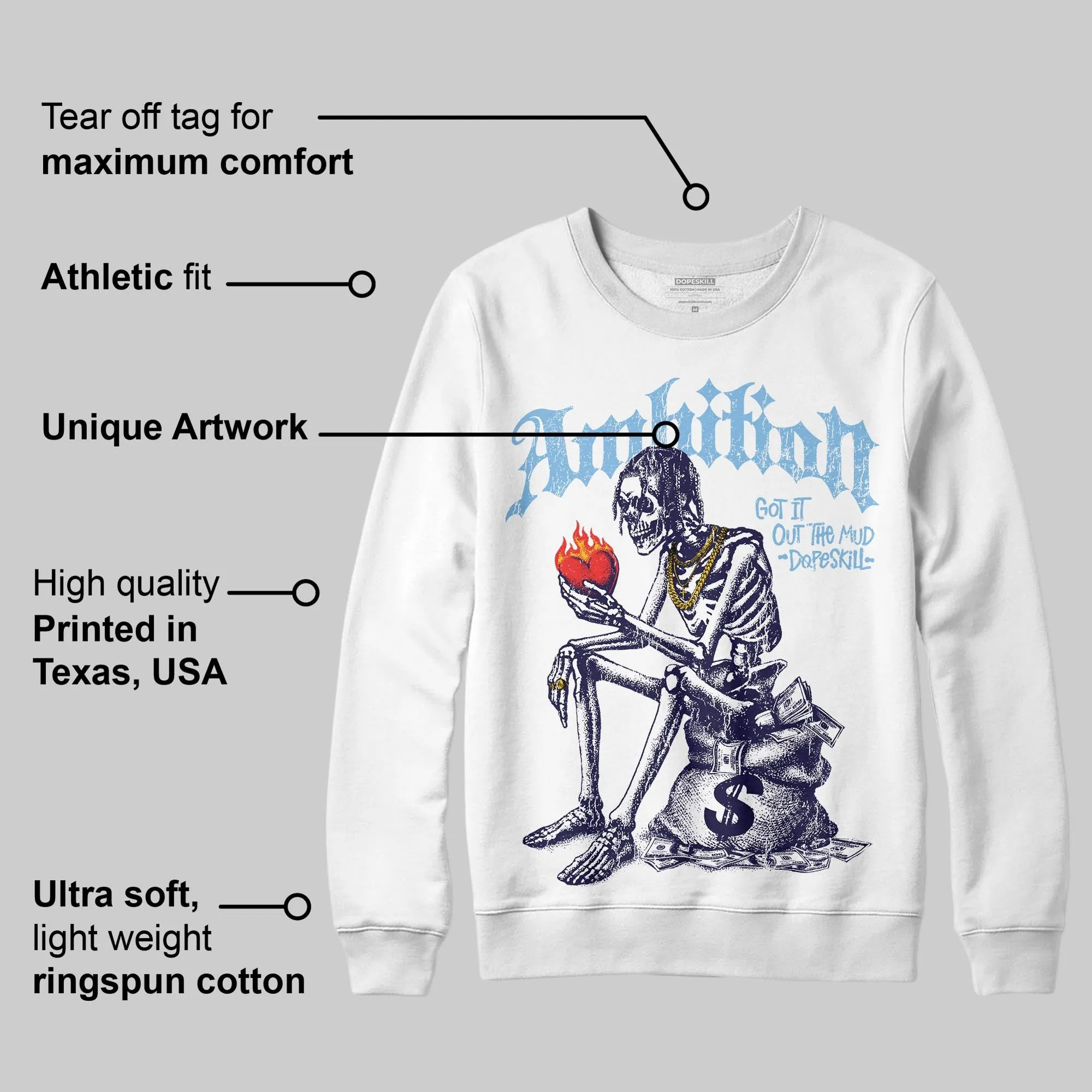 University Blue Collection DopeSkill Sweatshirt Ambition Graphic sold by DopeSkill product image thumbnail 3