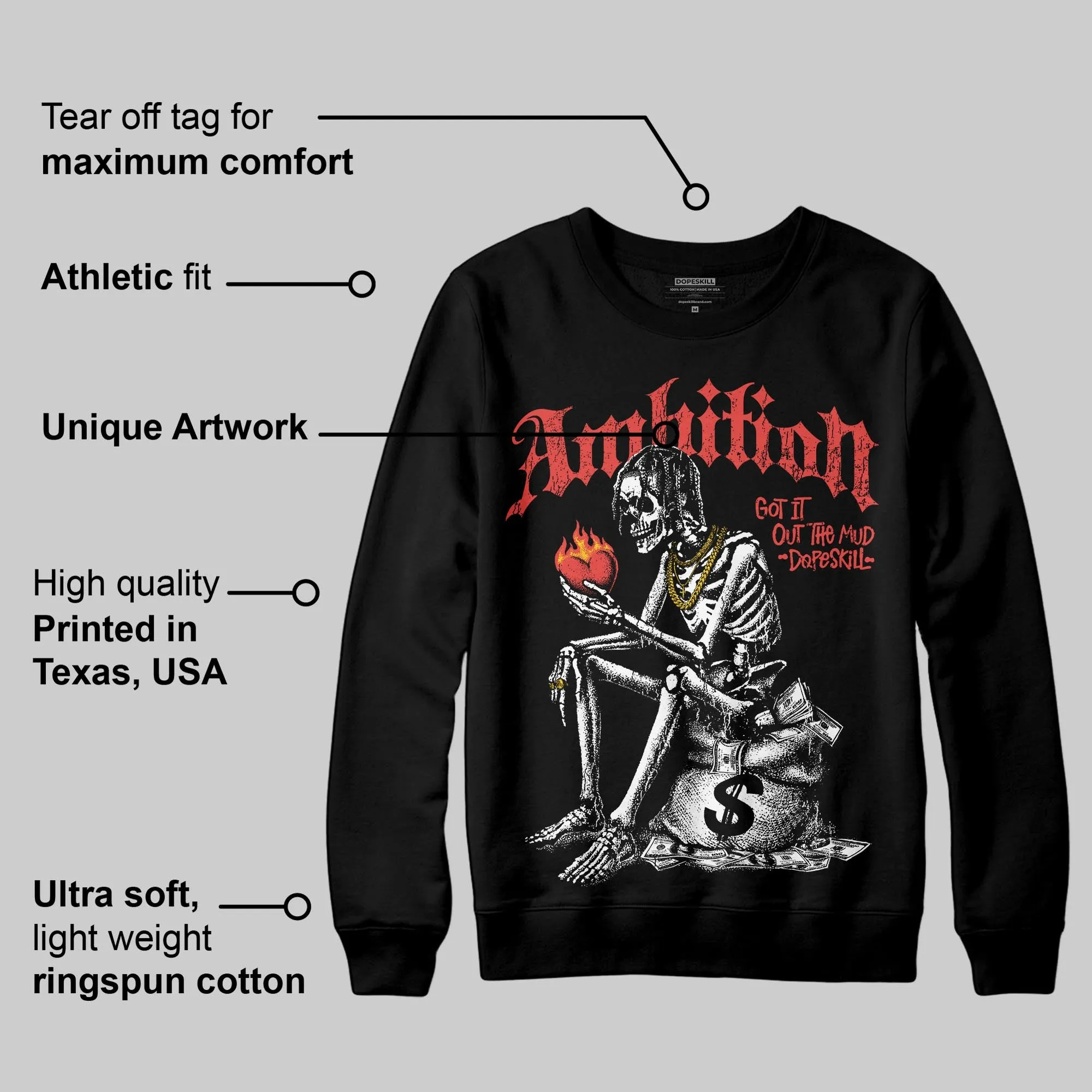 Red Collection DopeSkill Sweatshirt Ambition Graphic sold by DopeSkill product image thumbnail 4