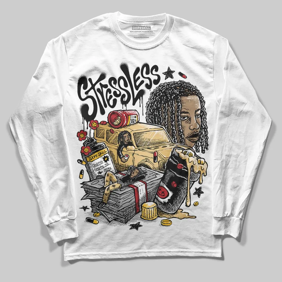 Taxi 12s 2025 DopeSkill Long Sleeve T-Shirt Stressless Graphic sold by DopeSkill product image thumbnail 2