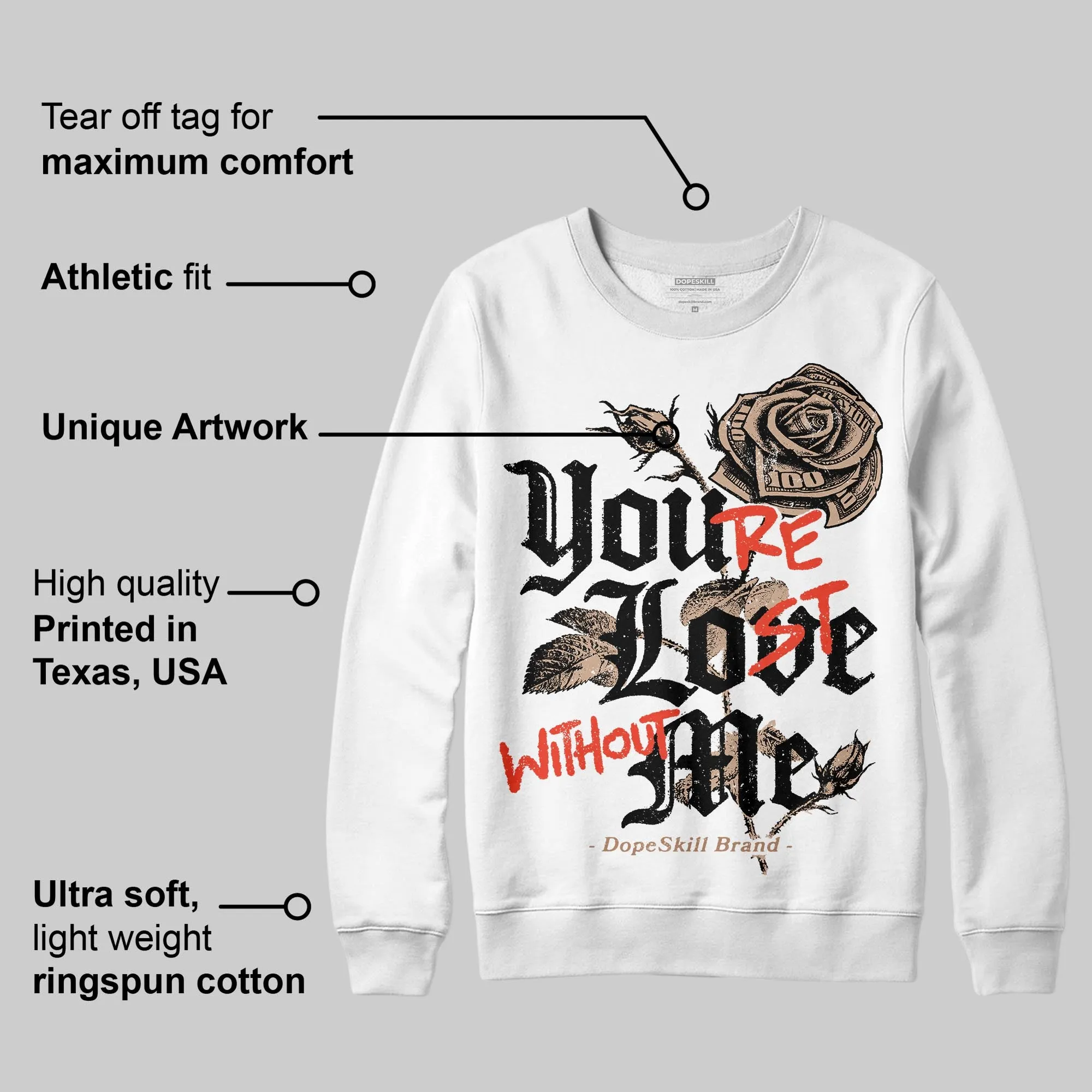 Cozy Girl 4s DopeSkill Sweatshirt You’re Lost Without Me Graphic sold by DopeSkill product image thumbnail 3