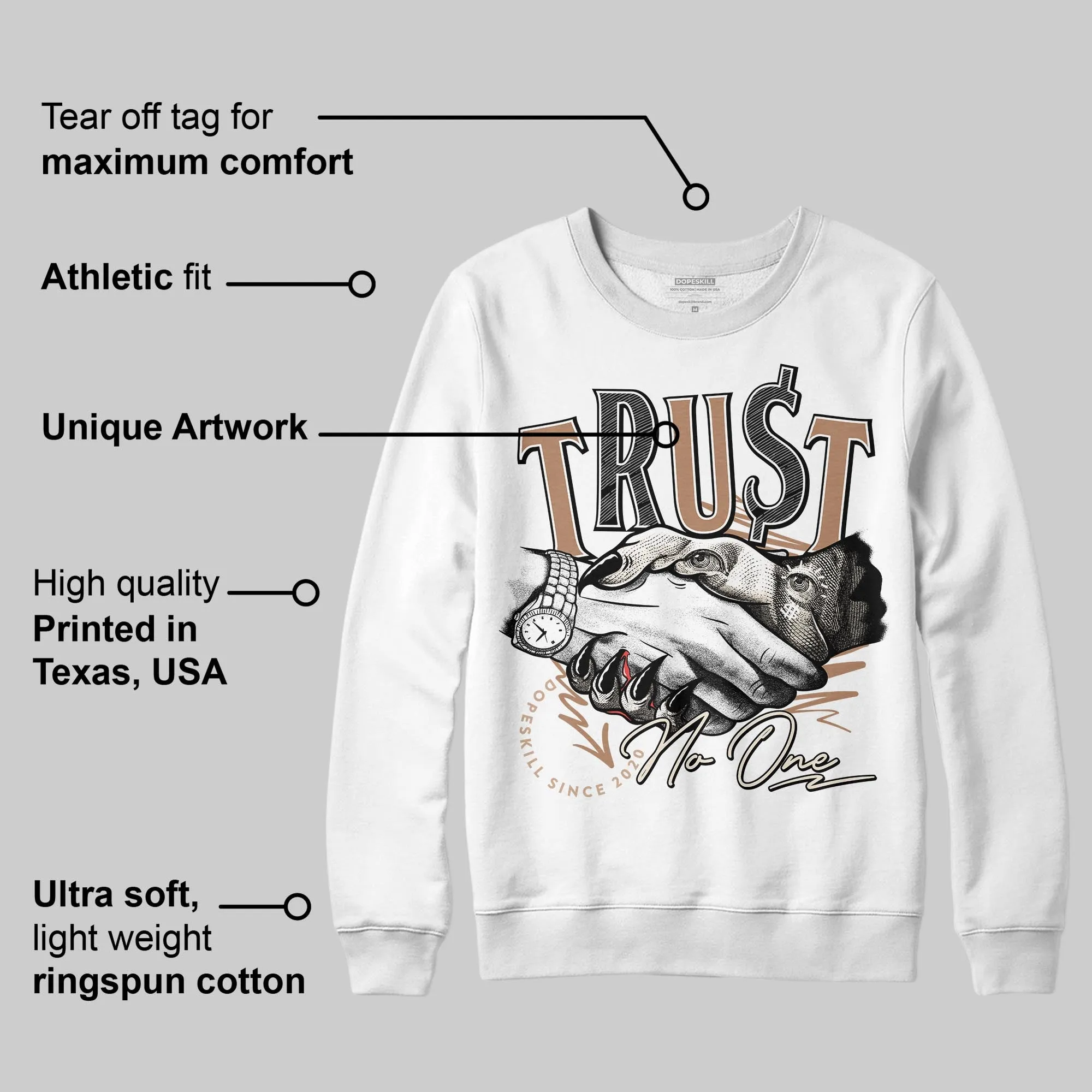 Cozy Girl 4s DopeSkill Sweatshirt Trust No One Graphic sold by DopeSkill product image thumbnail 3