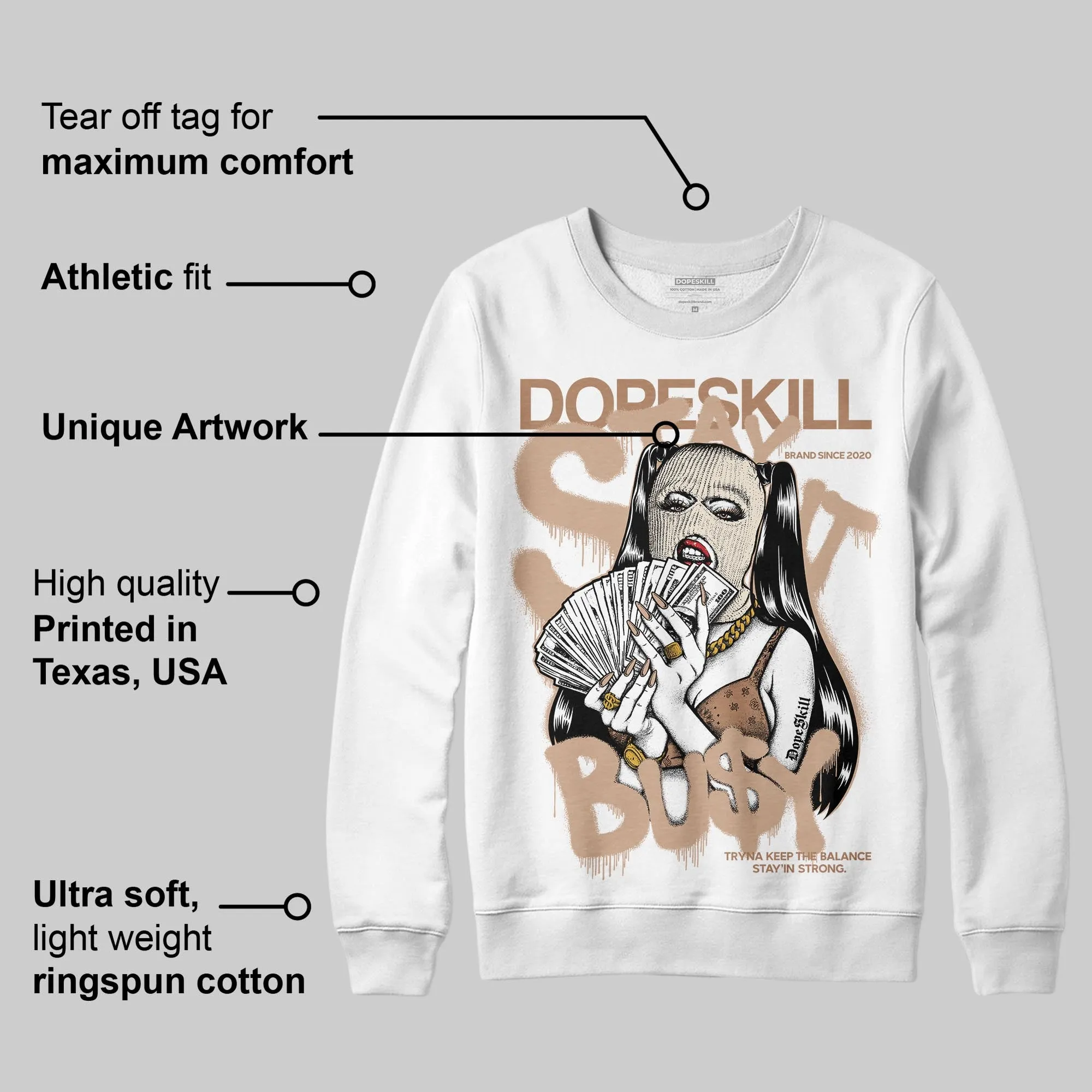 Cozy Girl 4s DopeSkill Sweatshirt Stay It Busy Graphic sold by DopeSkill product image thumbnail 3