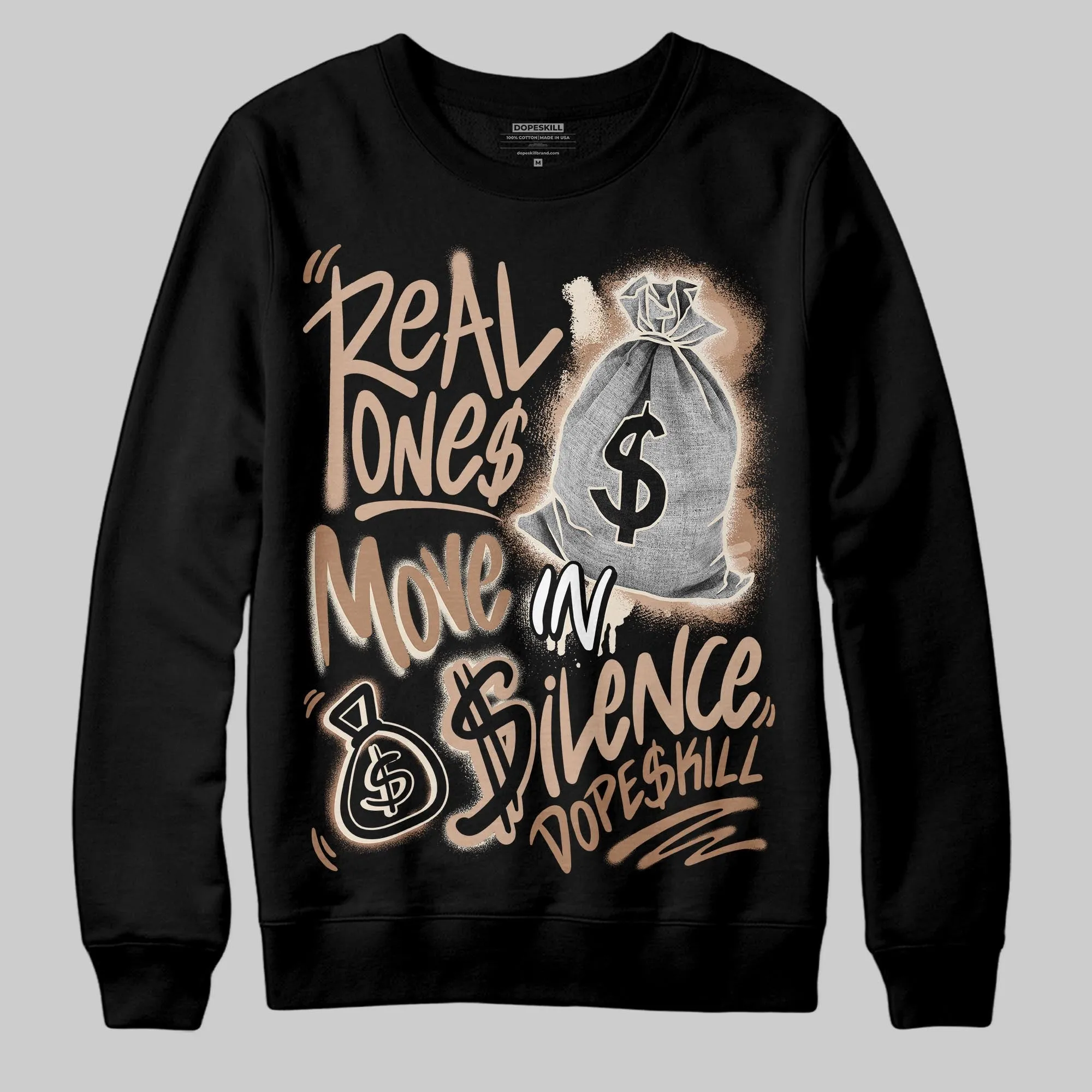 Cozy Girl 4s DopeSkill Sweatshirt Real Ones Move In Silence Graphic sold by DopeSkill product image thumbnail 2