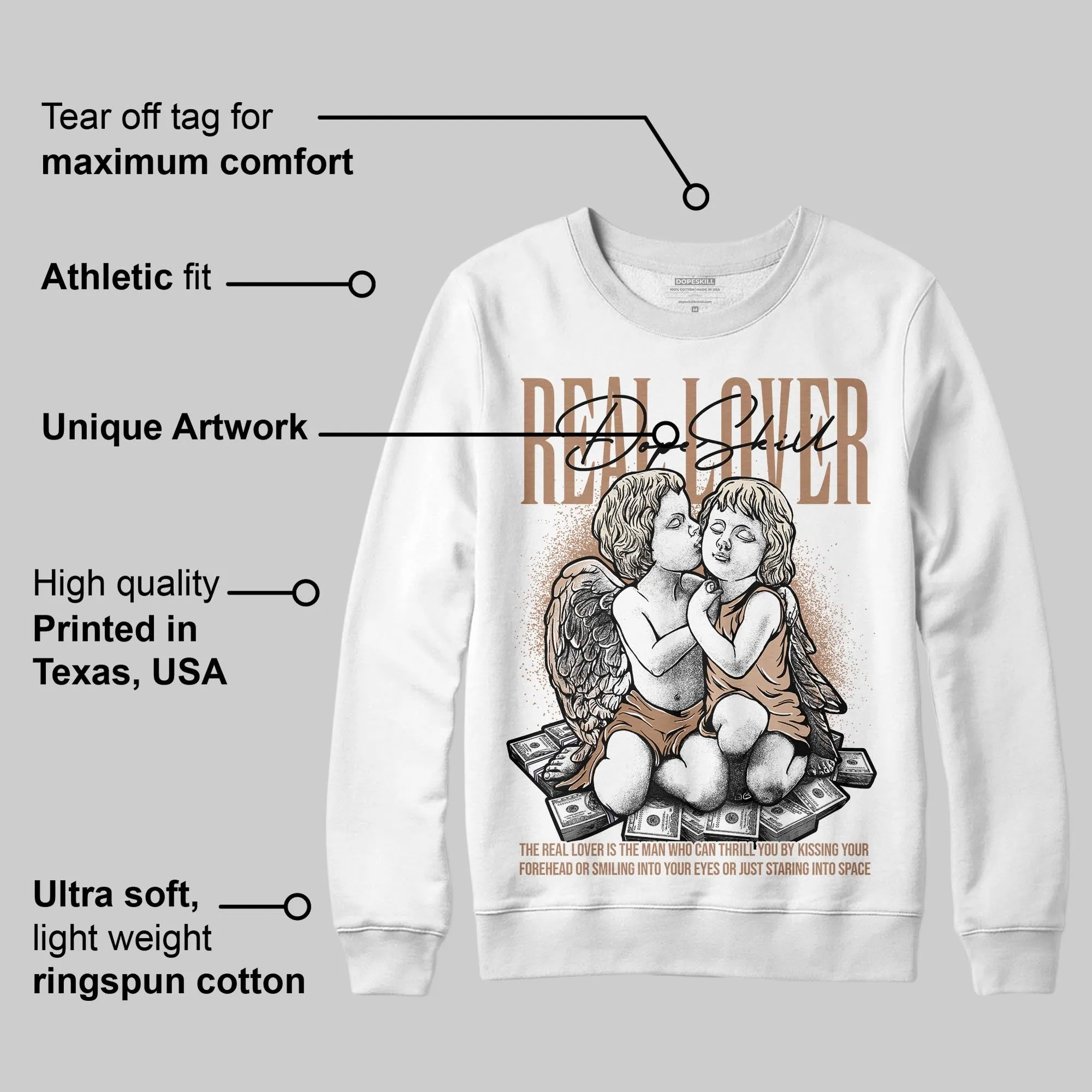 Cozy Girl 4s DopeSkill Sweatshirt Real Lover Graphic sold by DopeSkill product image thumbnail 3