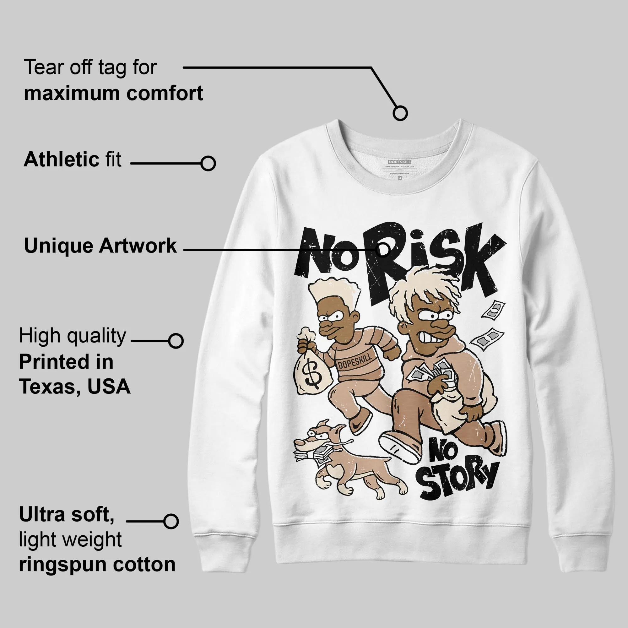 Cozy Girl 4s DopeSkill Sweatshirt No Risk No Story Graphic sold by DopeSkill product image thumbnail 3