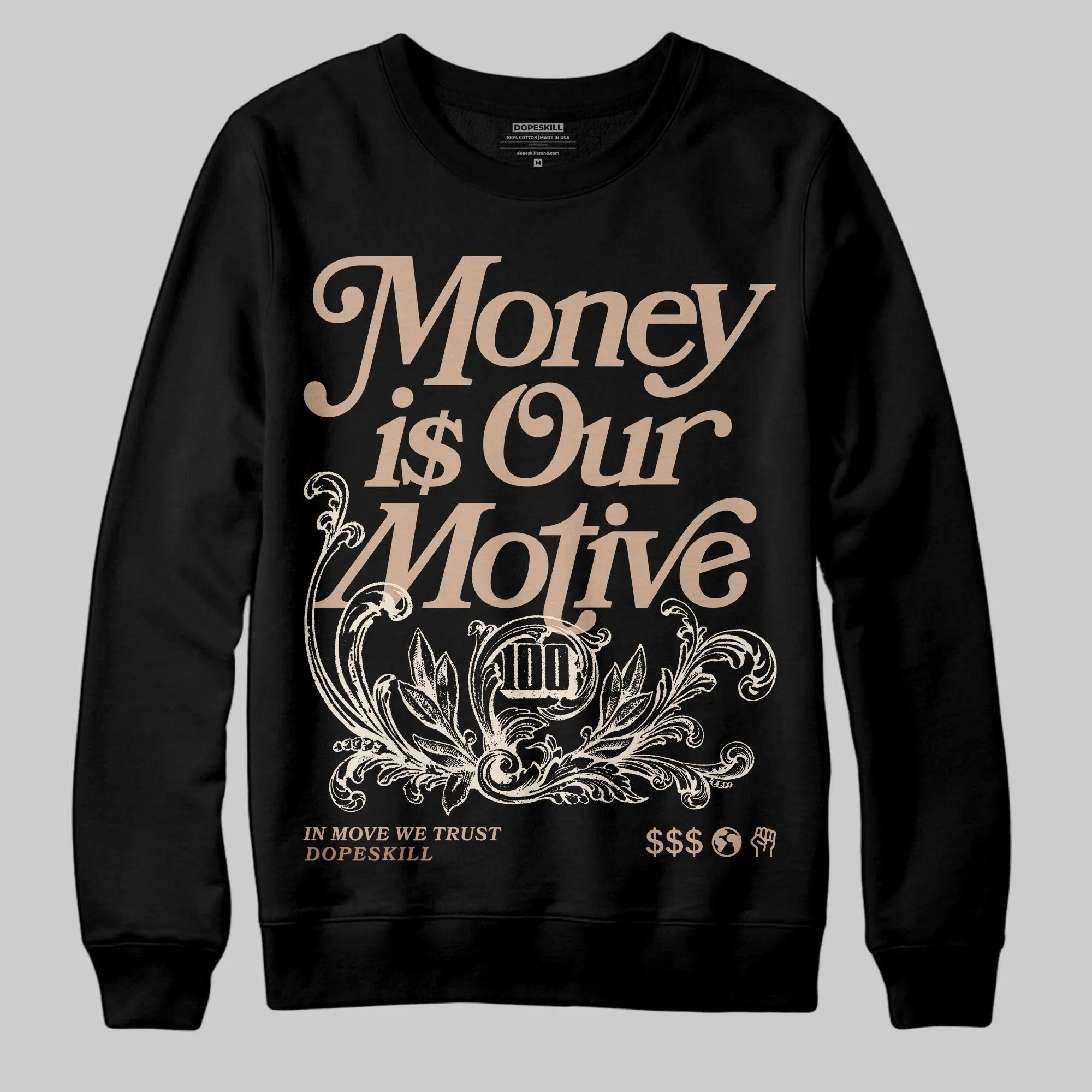Cozy Girl 4s DopeSkill Sweatshirt Money Is Our Motive Typo Graphic sold by DopeSkill product image thumbnail 2