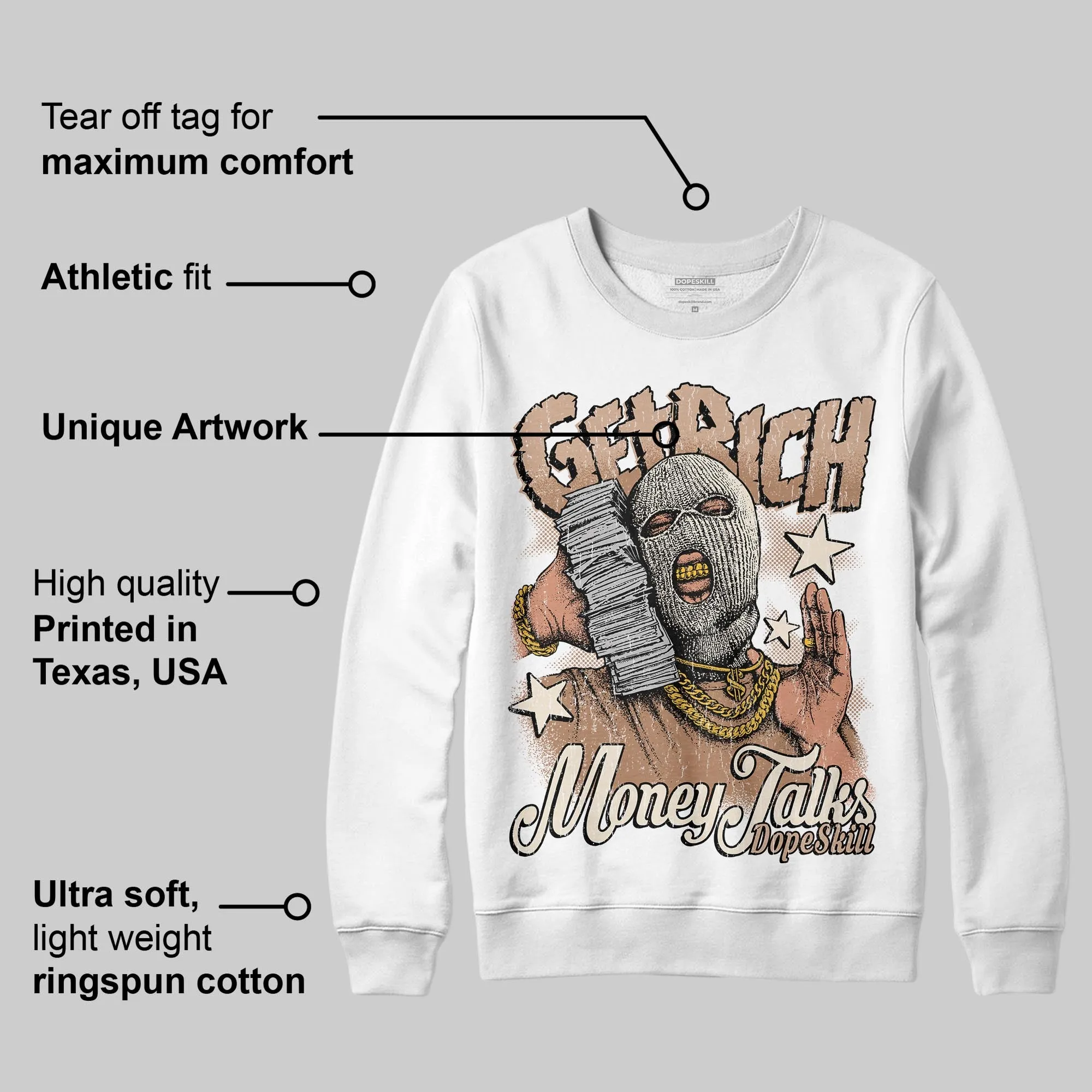 Cozy Girl 4s DopeSkill Sweatshirt Get Rich Graphic sold by DopeSkill product image thumbnail 3