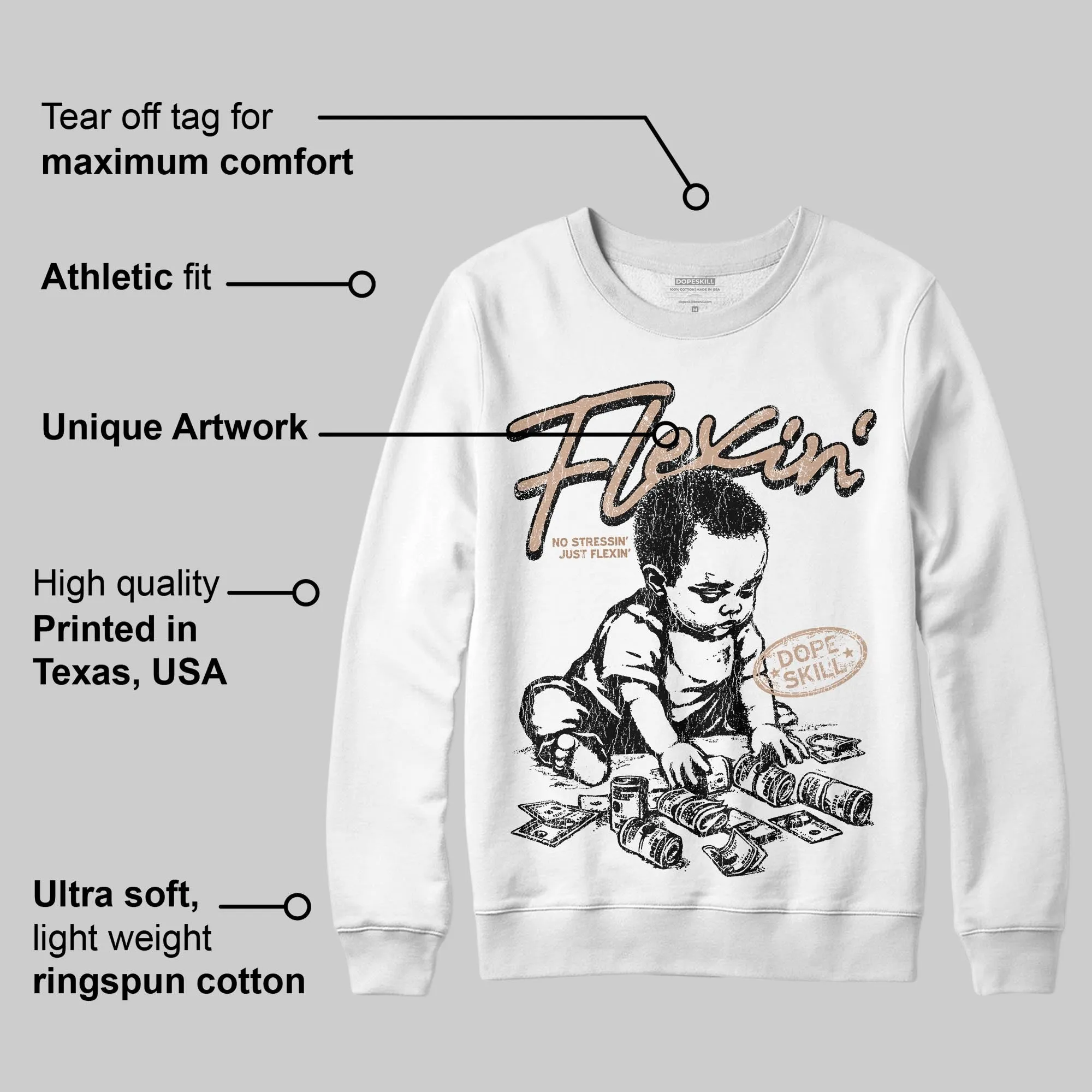 Cozy Girl 4s DopeSkill Sweatshirt Flexin' Graphic sold by DopeSkill product image thumbnail 3