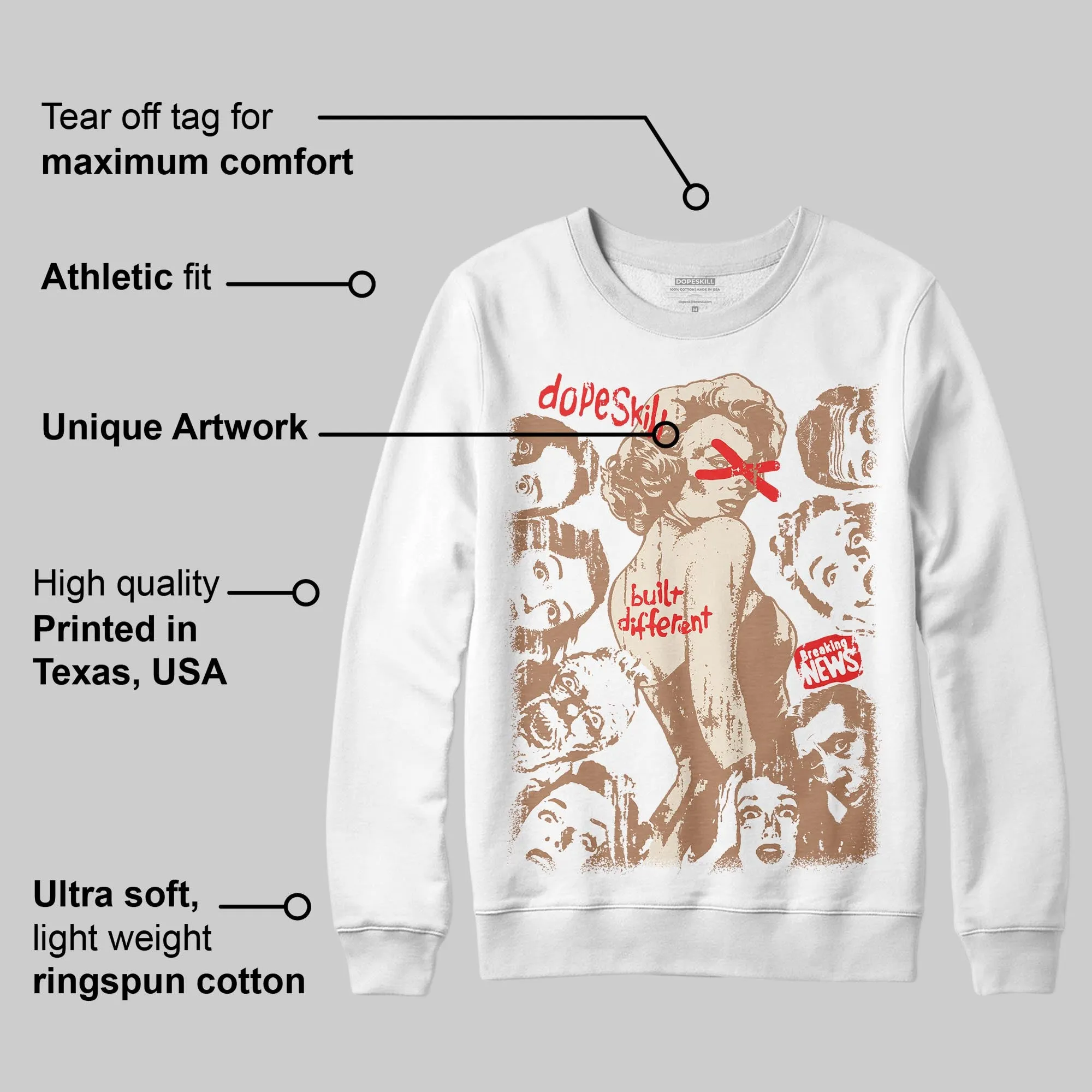 Cozy Girl 4s DopeSkill Sweatshirt Built Different Graphic sold by DopeSkill product image thumbnail 3