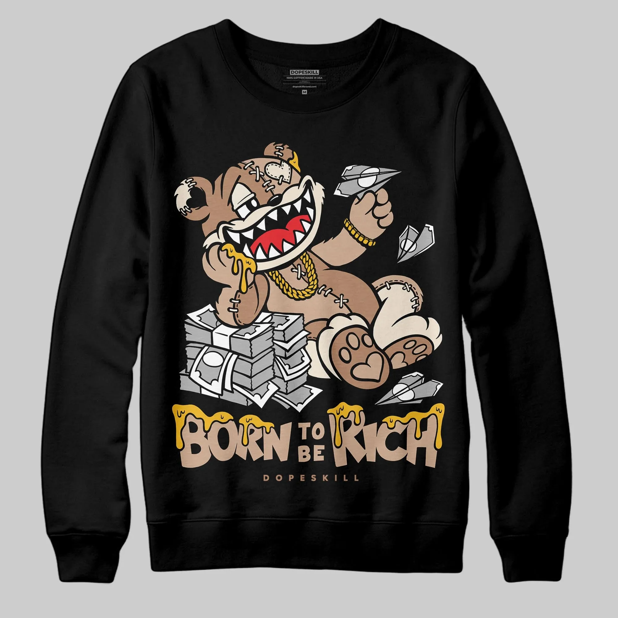 Cozy Girl 4s DopeSkill Sweatshirt Born To Be Rich Graphic sold by DopeSkill product image thumbnail 2