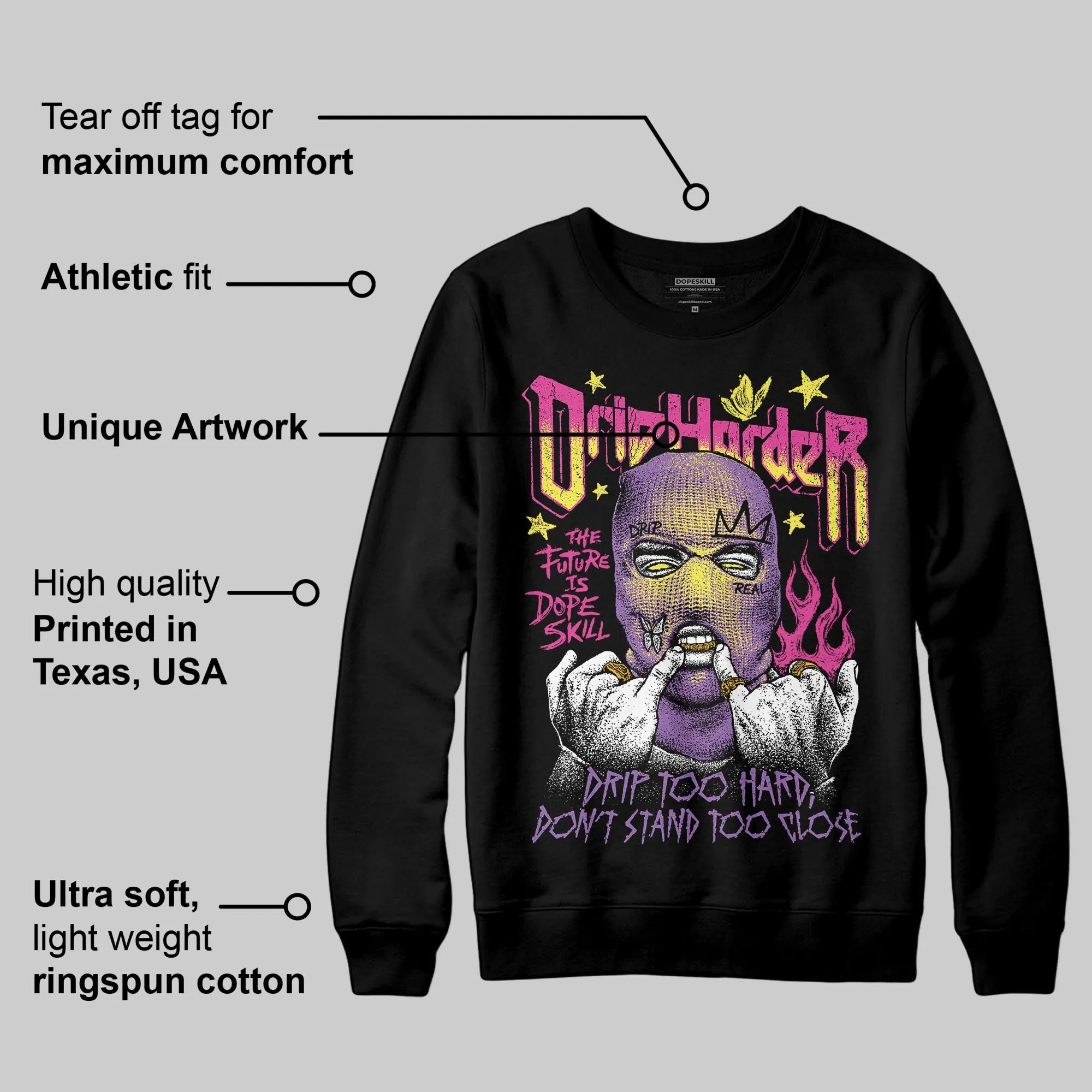 PURPLE Collection DopeSkill Sweatshirt Drip Harder Graphic sold by DopeSkill product image thumbnail 4