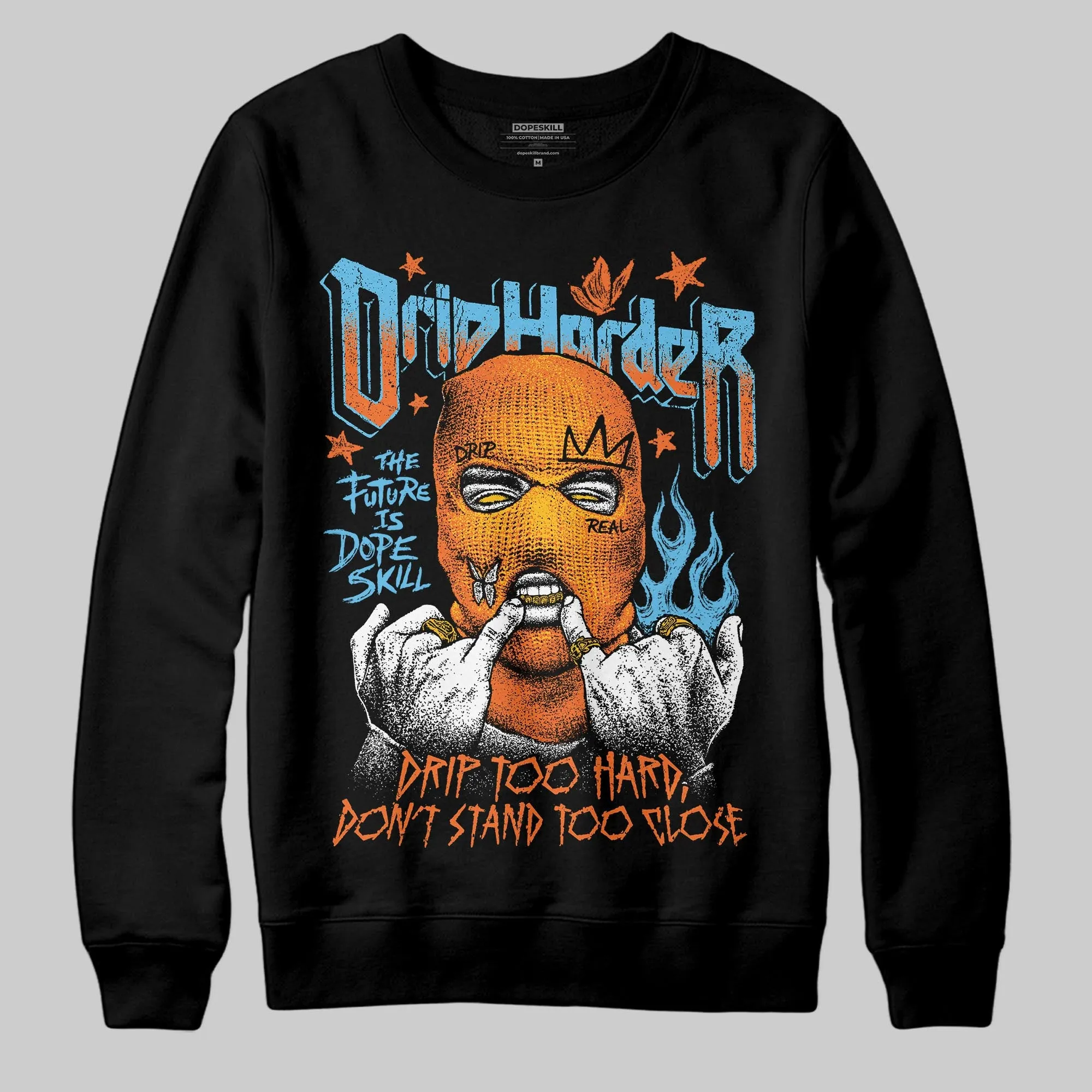 Orange Black White DopeSkill Sweatshirt Drip Harder Graphic sold by DopeSkill product image thumbnail 2