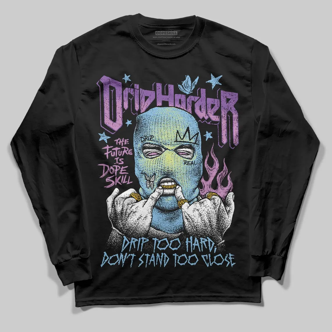 University Blue Collection DopeSkill Long Sleeve T-Shirt Drip Harder Graphic sold by DopeSkill product image thumbnail 2