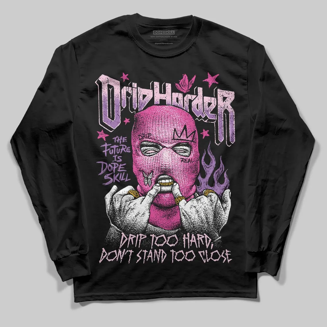 Pink Collection DopeSkill Long Sleeve T-Shirt Drip Harder Graphic sold by DopeSkill product image thumbnail 2