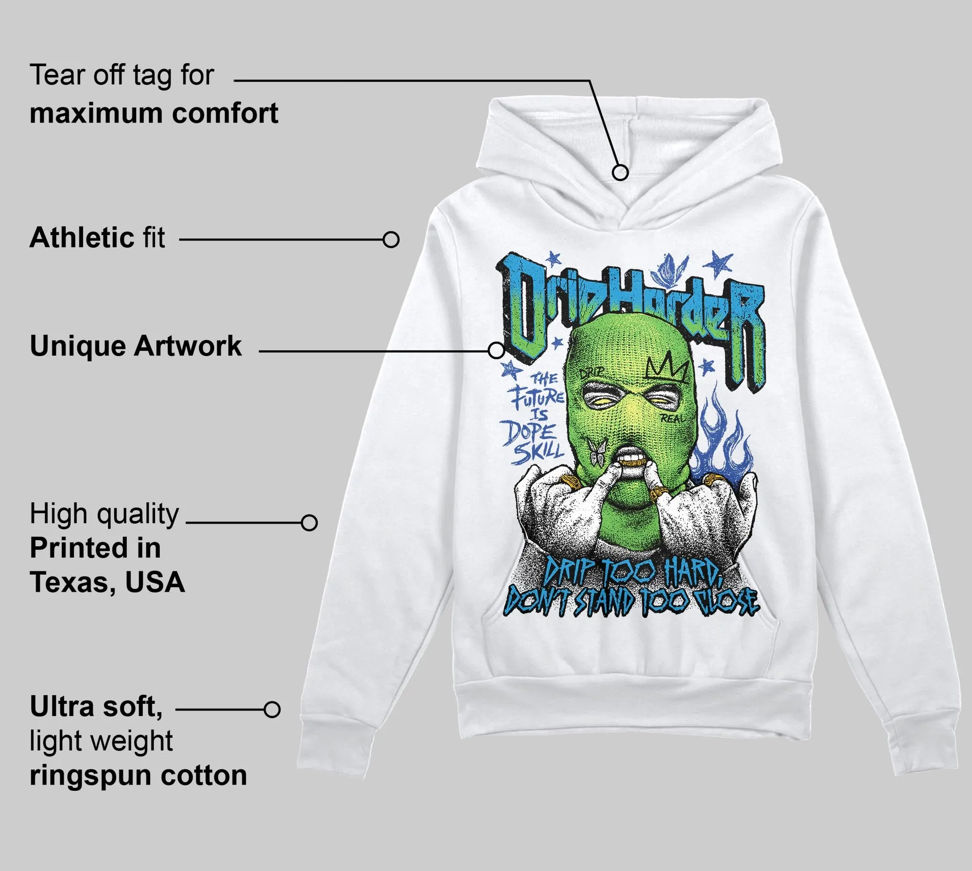 Royal Blue Collection DopeSkill Hoodie Sweatshirt Drip Harder Graphic sold by DopeSkill product image thumbnail 3