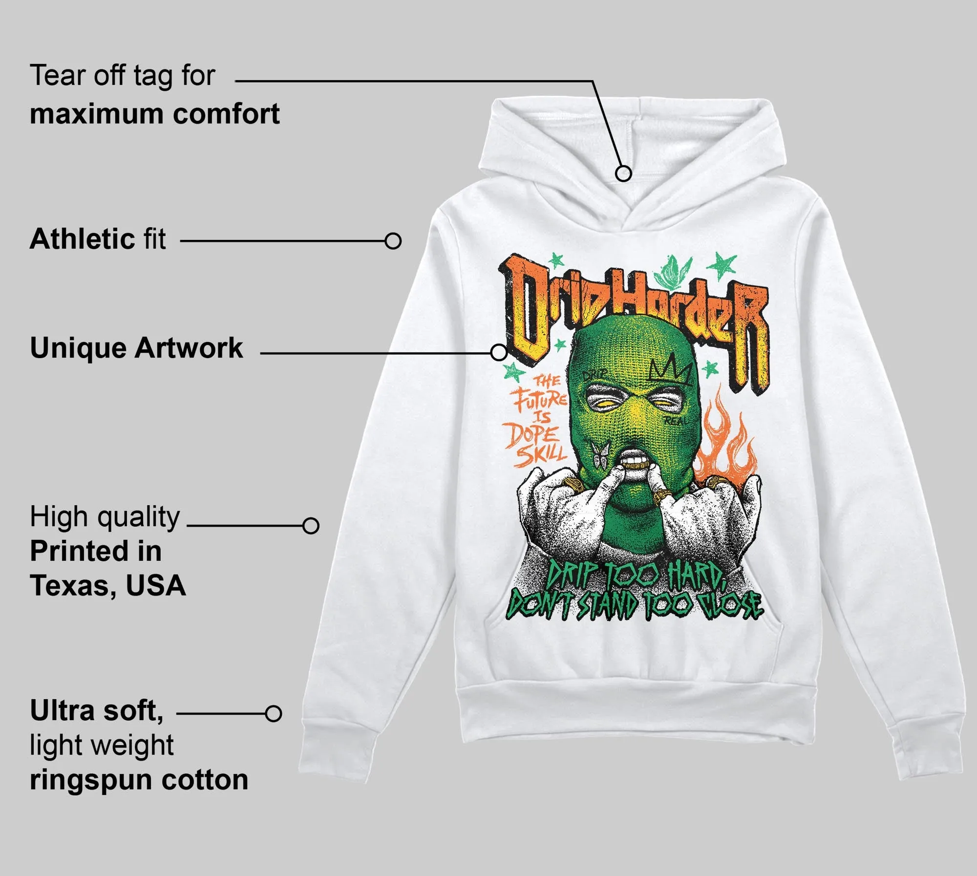 Green Collection DopeSkill Hoodie Sweatshirt Drip Harder Graphic sold by DopeSkill product image thumbnail 3