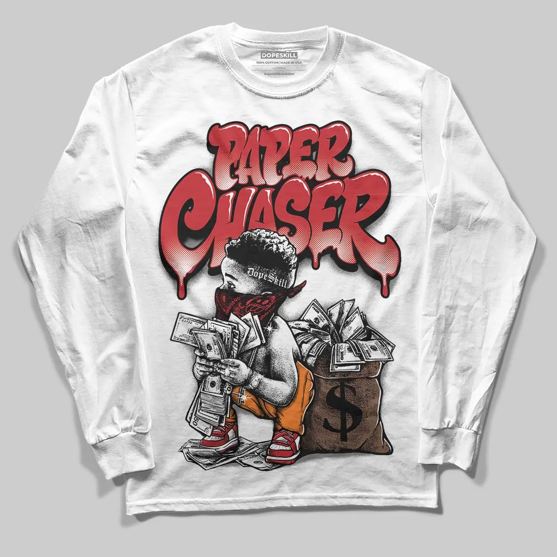 Chicago OG 1s DopeSkill Long Sleeve T-Shirt Paper Chaser Boy Graphic sold by DopeSkill