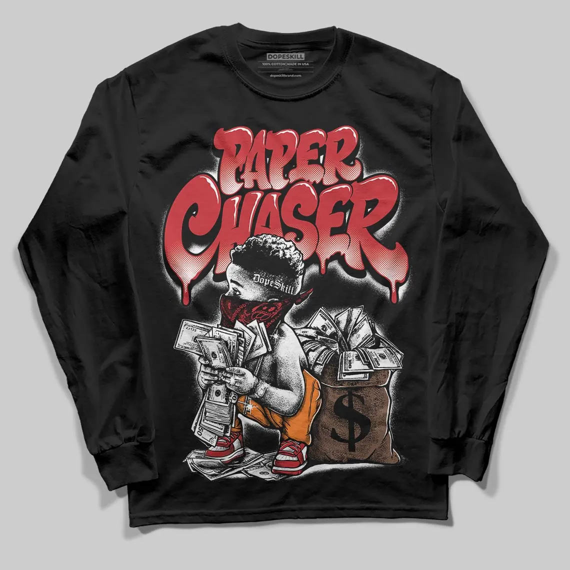 Chicago OG 1s DopeSkill Long Sleeve T-Shirt Paper Chaser Boy Graphic sold by DopeSkill product image thumbnail 2